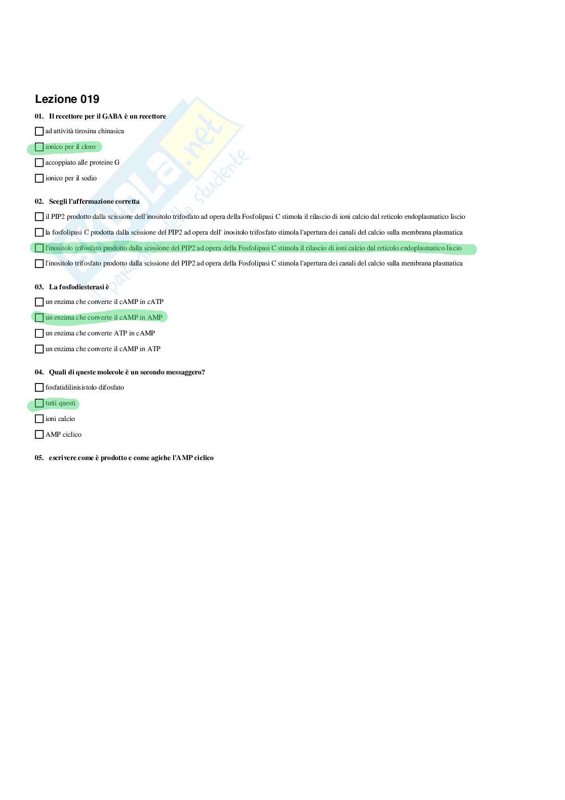 Paniere Fondamenti di biologia e chimica (2026) - Risposte multiple corrette Pag. 21