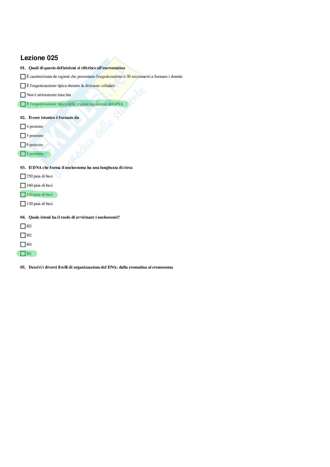 Paniere Fondamenti di biologia e chimica (2026) - Risposte multiple corrette Pag. 26