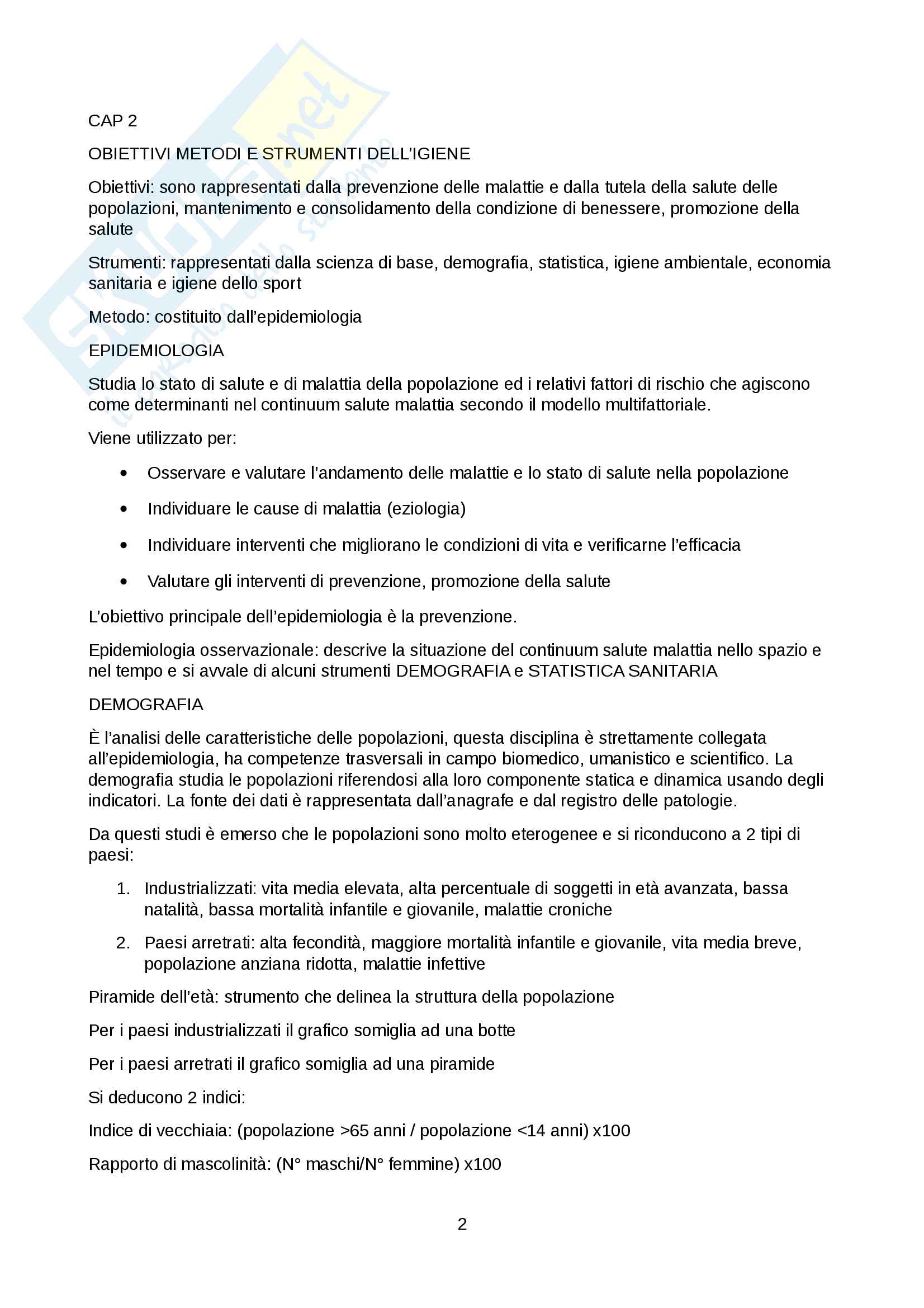 Riassunto igiene generale ed applicata Pag. 2