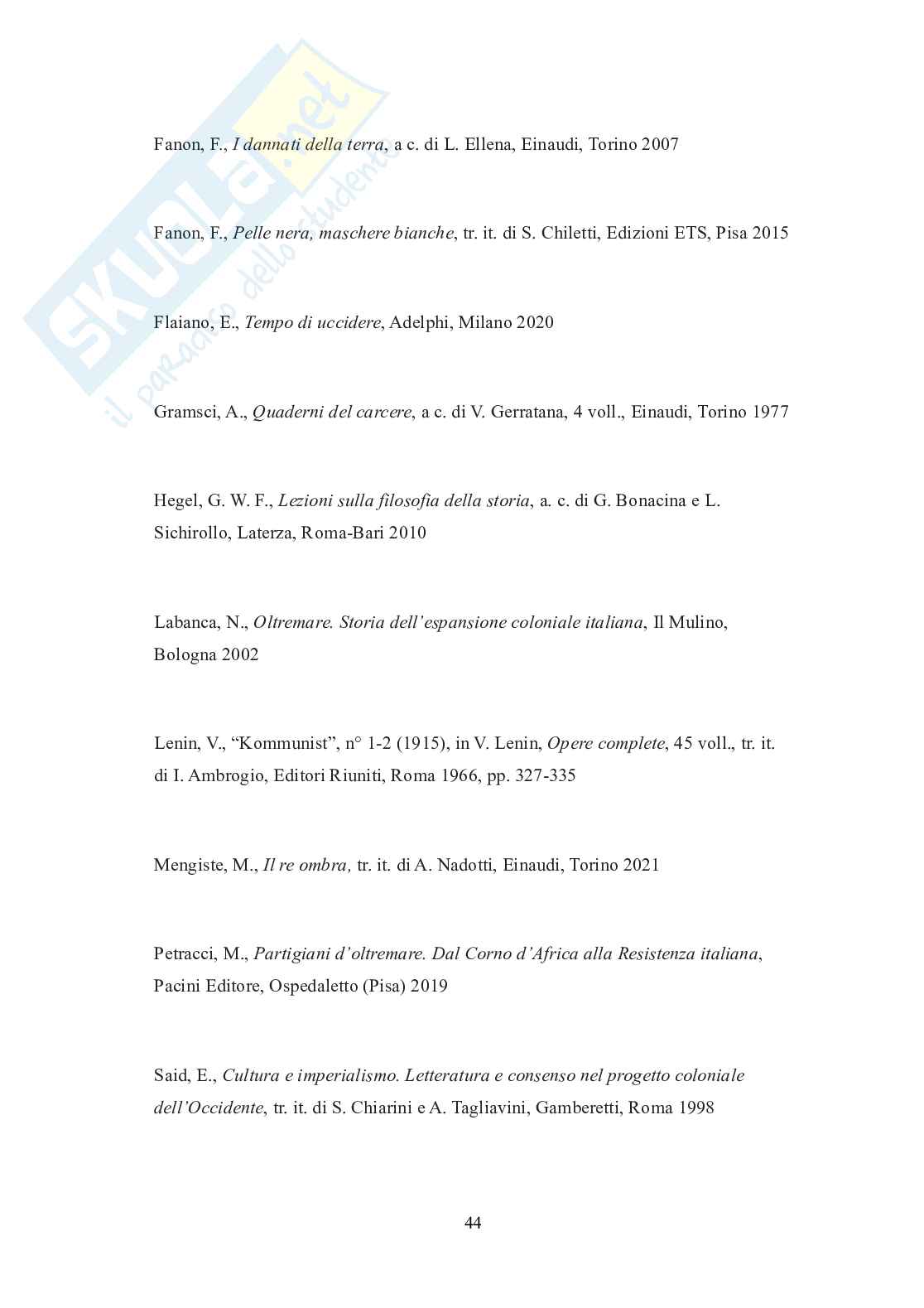 Colonialismo e decolonizzazione: l'occupazione italiana d'Etiopia Pag. 46