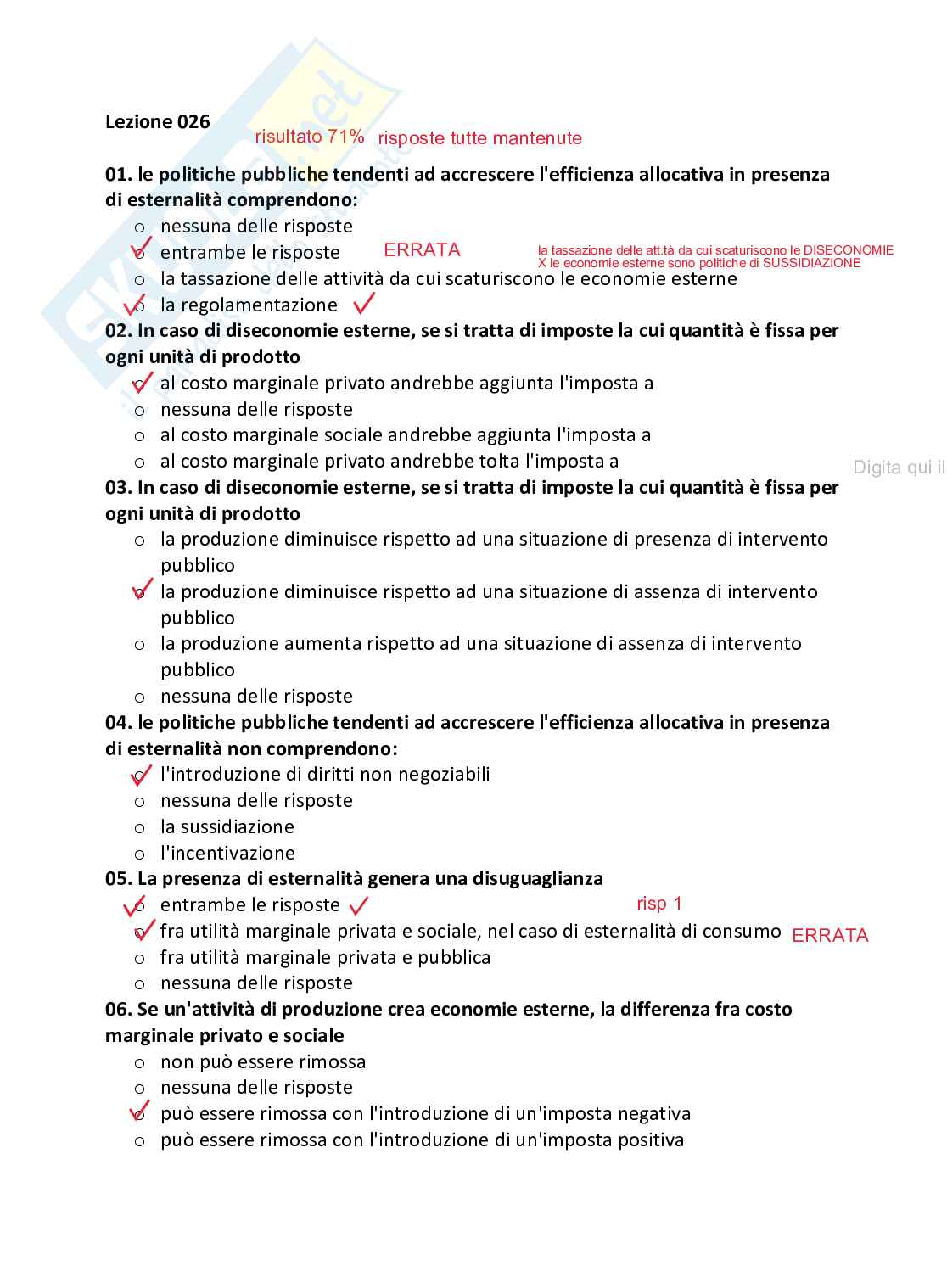 Paniere Politica economica - Domande risposta chiusa Pag. 36