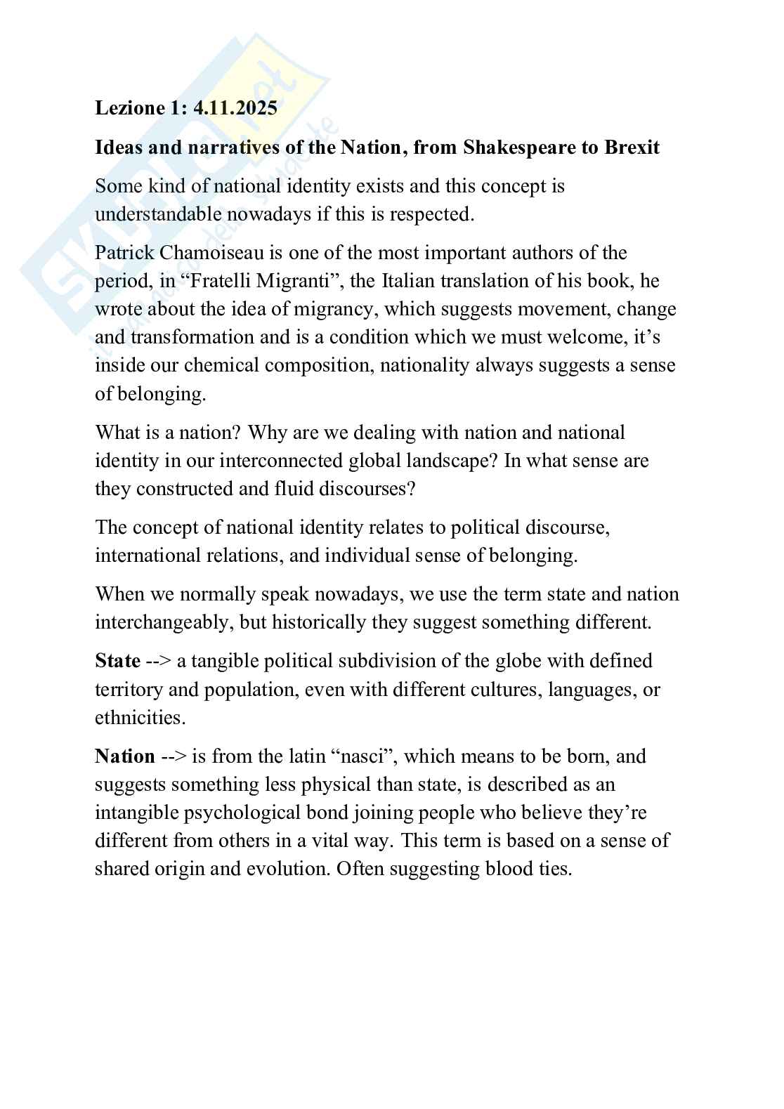 Appunti sul programma di Letteratura inglese Pag. 1