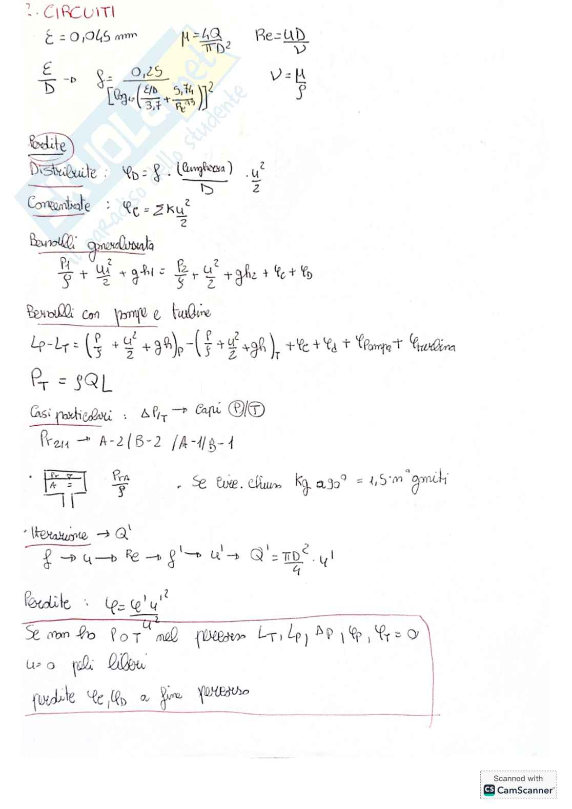 Formulario di Fluidodinamica + traccia d'esame svolta Pag. 2