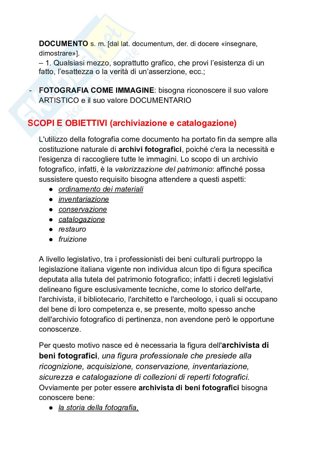 Appunti Metodologie di archiviazione e conservazione della fotografia Pag. 2