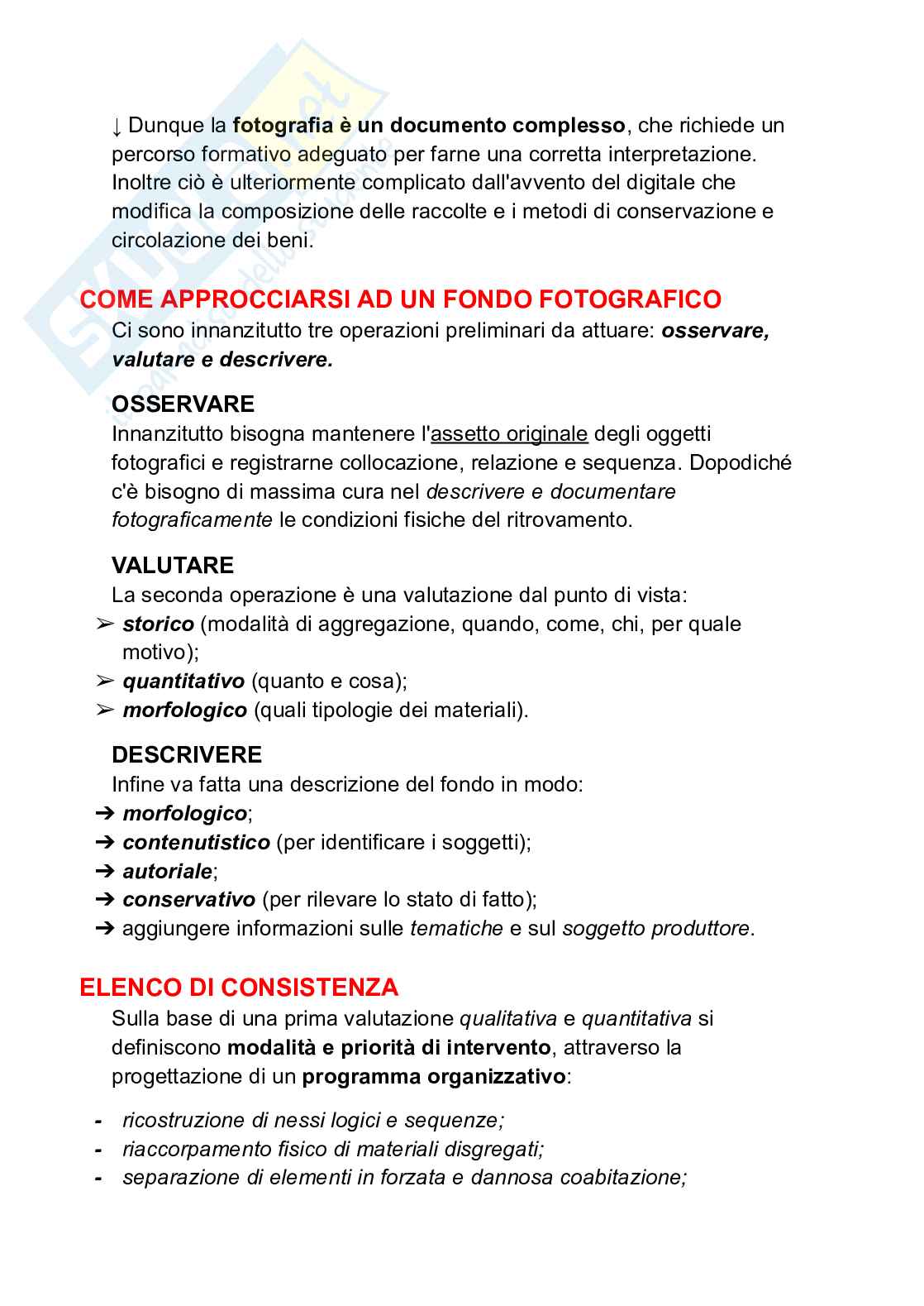 Appunti Metodologie di archiviazione e conservazione della fotografia Pag. 26