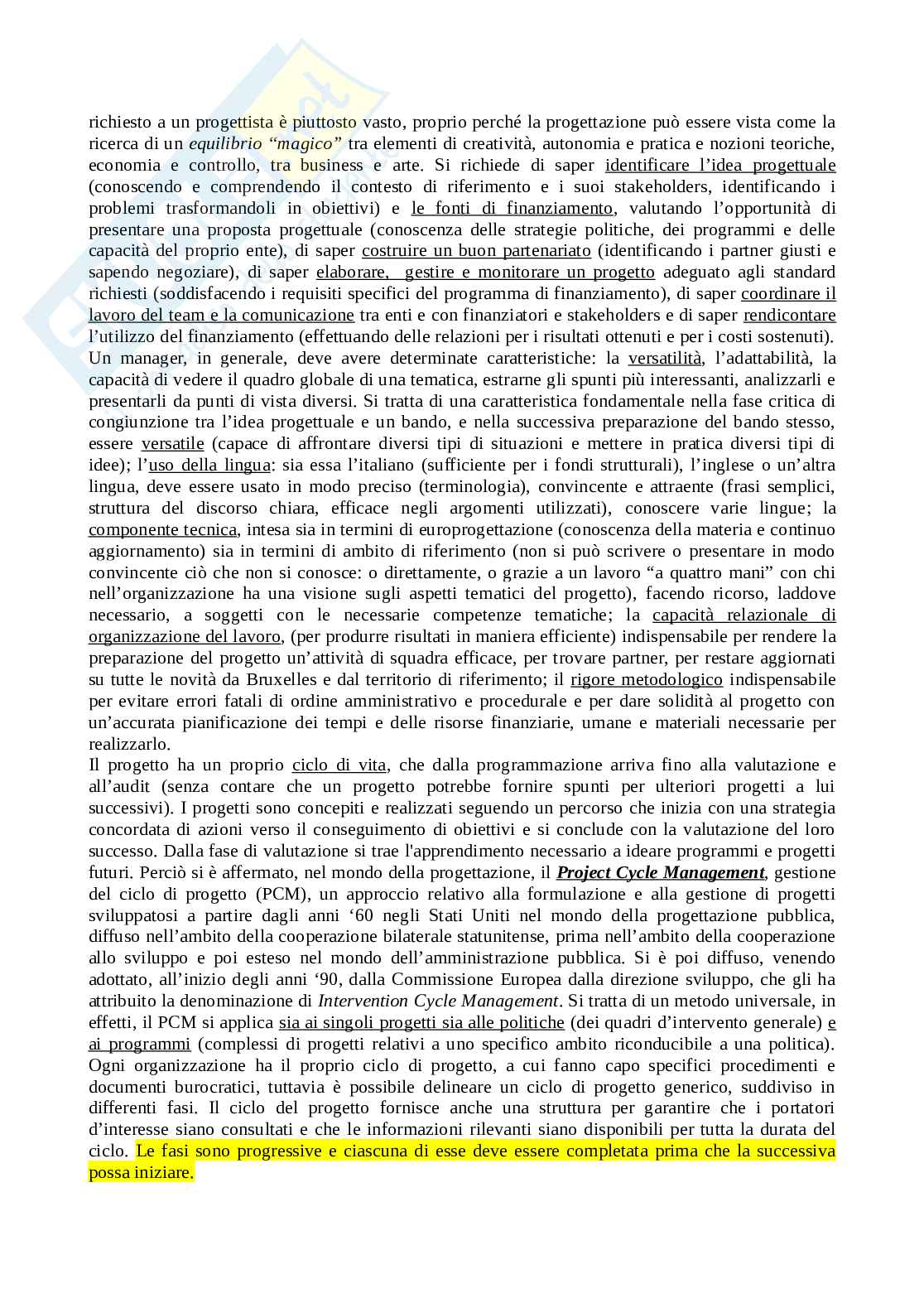 Europrogettazione e Project management Pag. 2