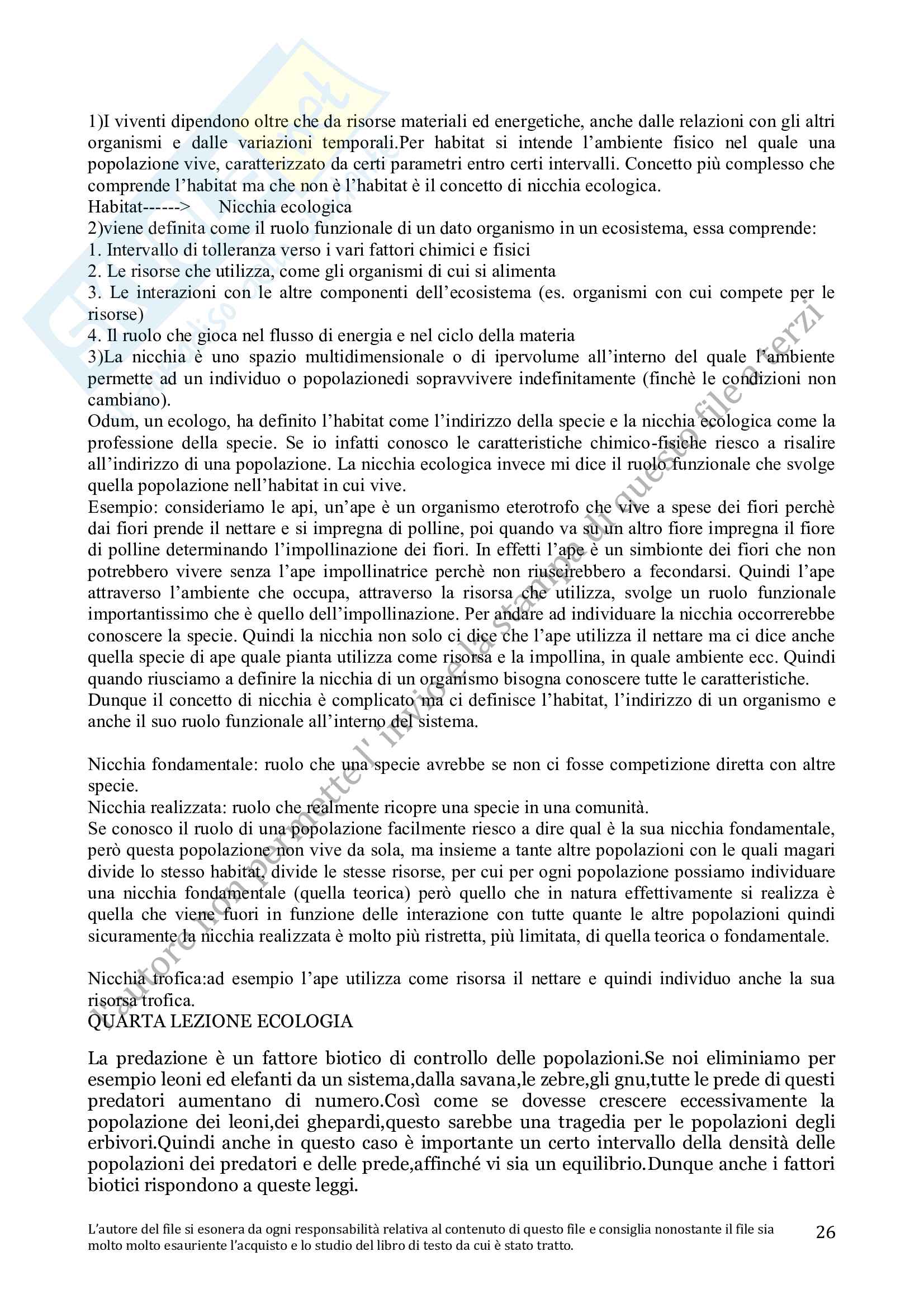Riassunto esame Ecologia, prof. Alfani, libro consigliato Elementi di Ecologia, Smith, R.L. Smith Pag. 26