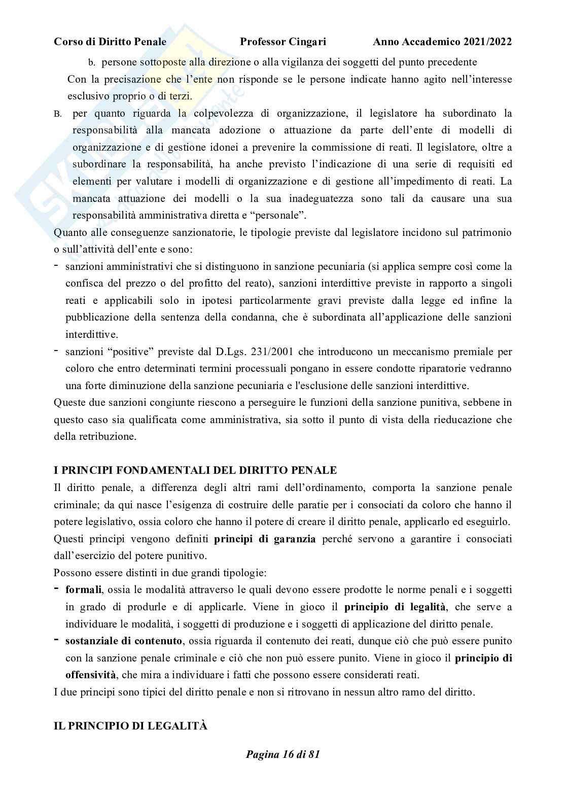 Riassunto esame Diritto penale, parte generale, Prof. Cingari Francesco, libro consigliato Corso di diritto penale, parte generale, Palazzo, Bartoli  Pag. 16