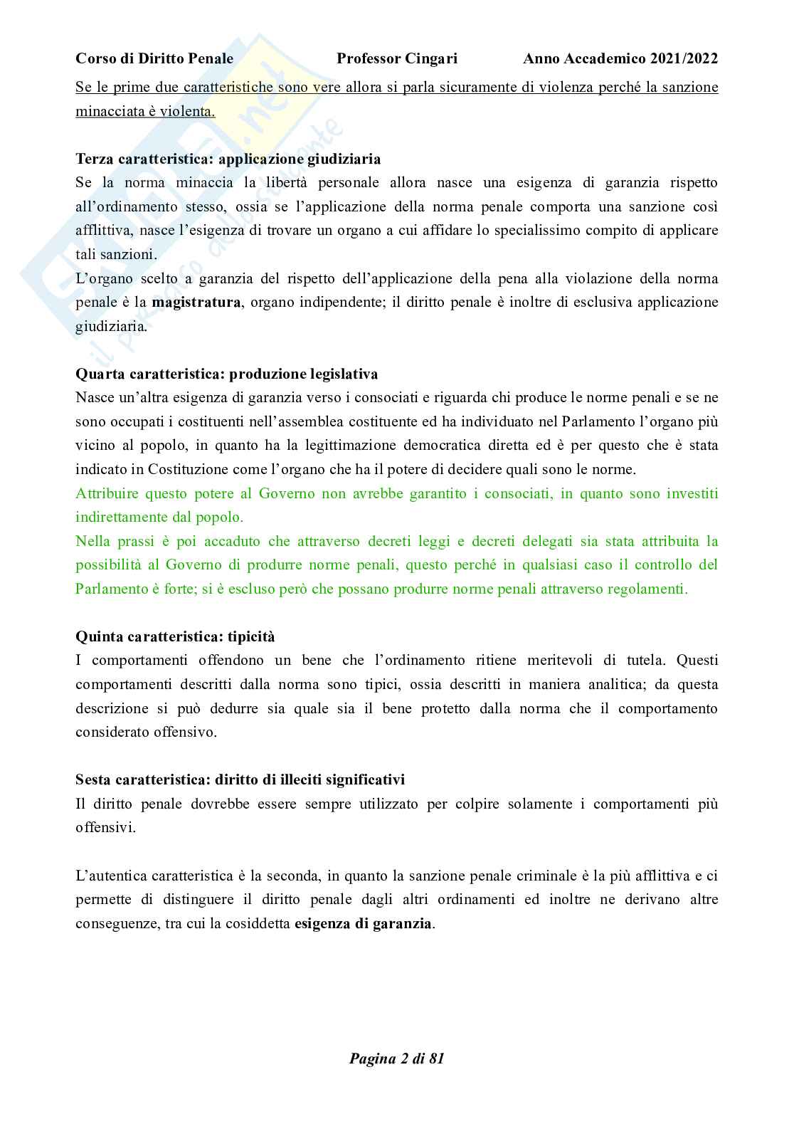 Riassunto esame Diritto penale, parte generale, Prof. Cingari Francesco, libro consigliato Corso di diritto penale, parte generale, Palazzo, Bartoli  Pag. 2