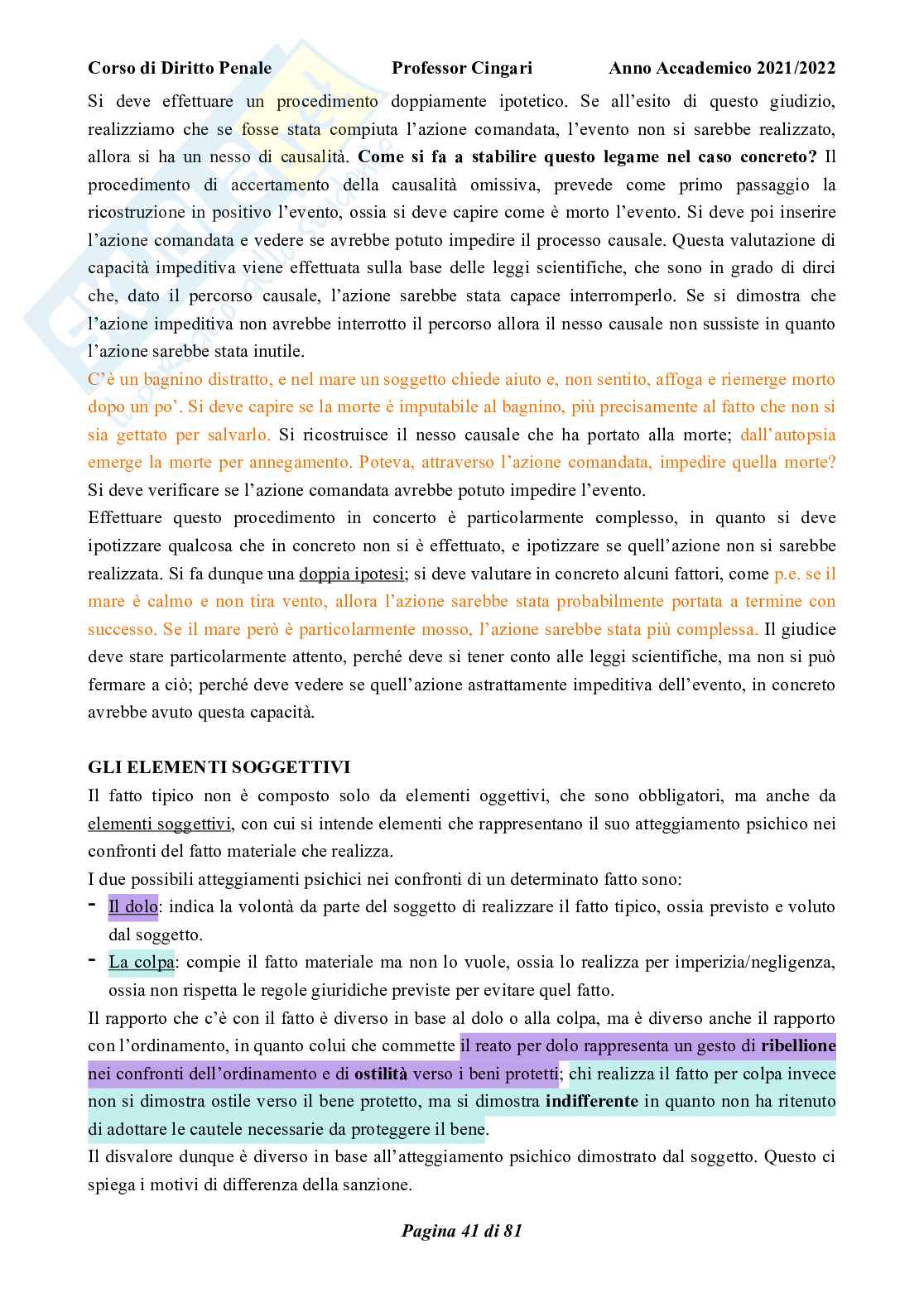 Riassunto esame Diritto penale, parte generale, Prof. Cingari Francesco, libro consigliato Corso di diritto penale, parte generale, Palazzo, Bartoli  Pag. 41