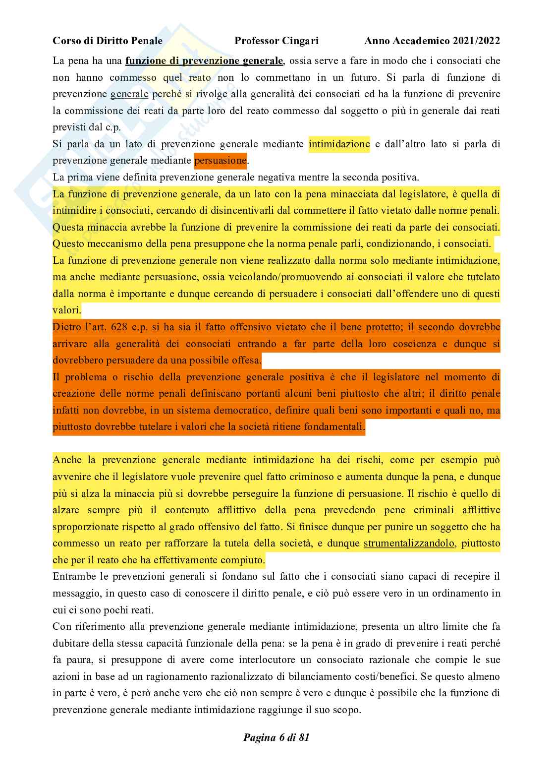 Riassunto esame Diritto penale, parte generale, Prof. Cingari Francesco, libro consigliato Corso di diritto penale, parte generale, Palazzo, Bartoli  Pag. 6