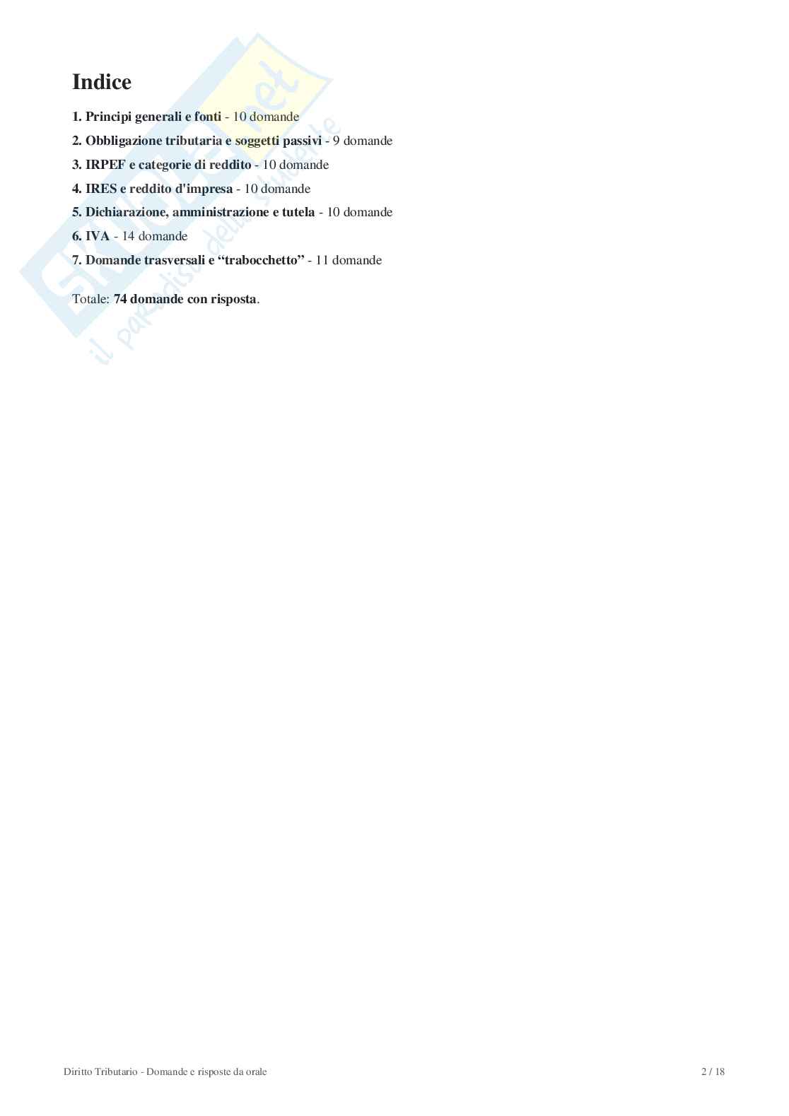 Domande e risposte Diritto tributario Pag. 2
