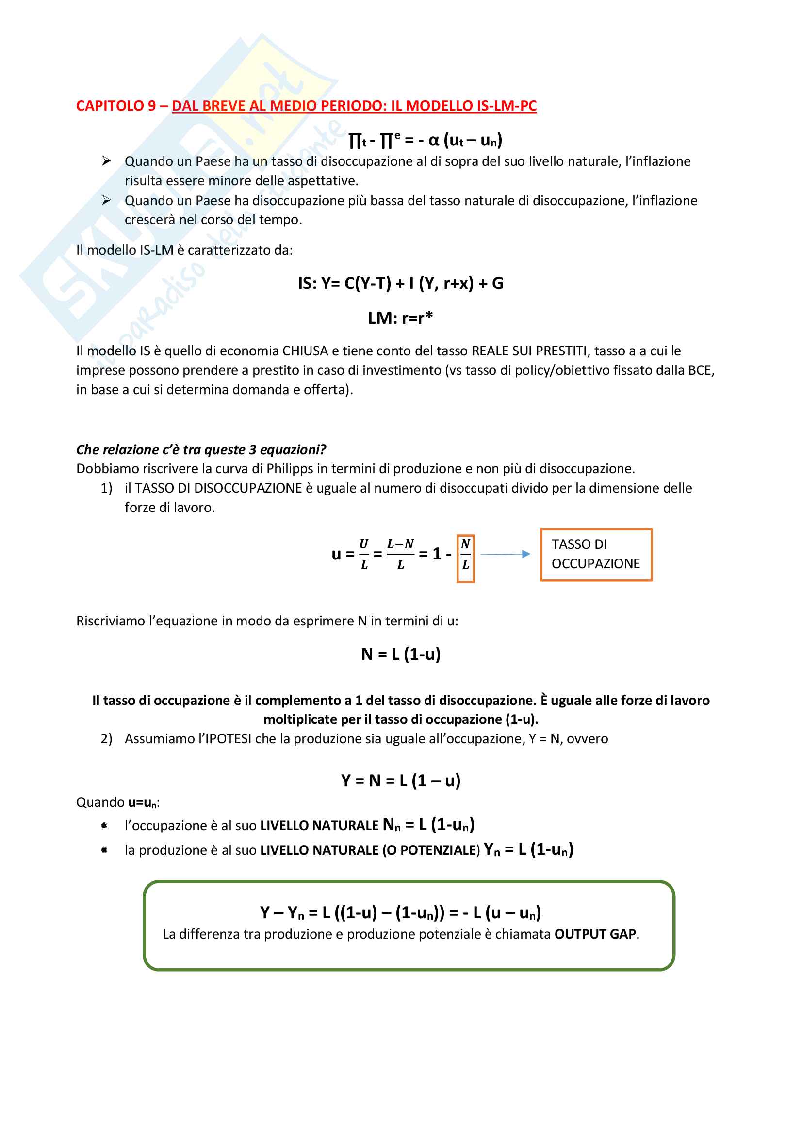 Appunti Completi Di Macroeconomia Economia Politica