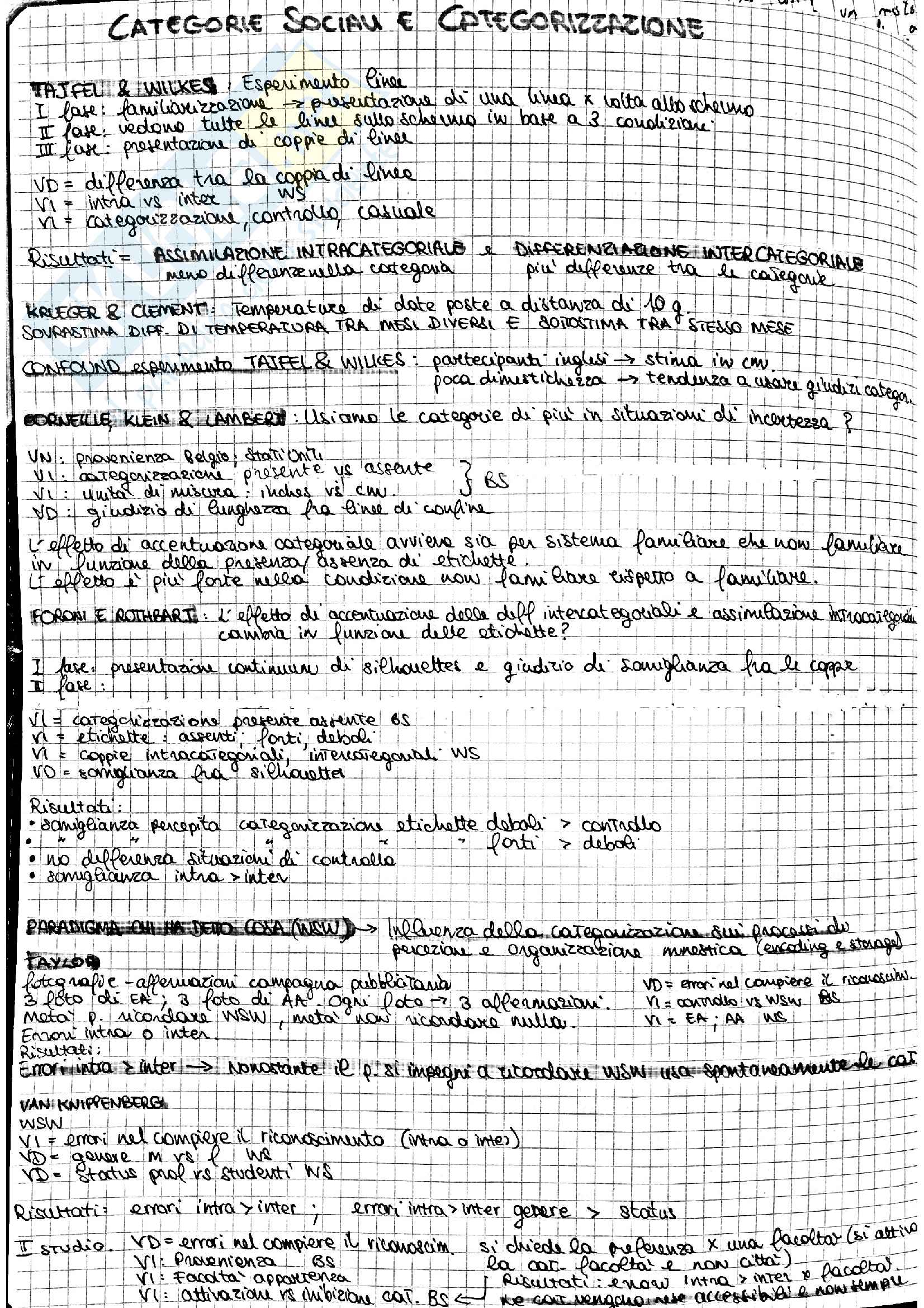 Categorie sociali e categorizzazione Pag. 1
