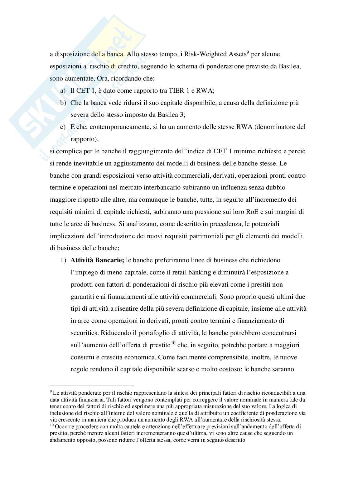 Effetti della regolamentazione sui modelli di business delle banche Pag. 16
