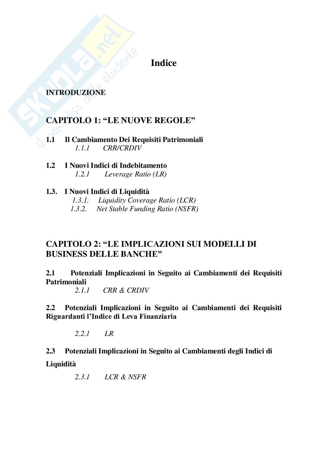 Effetti della regolamentazione sui modelli di business delle banche Pag. 2