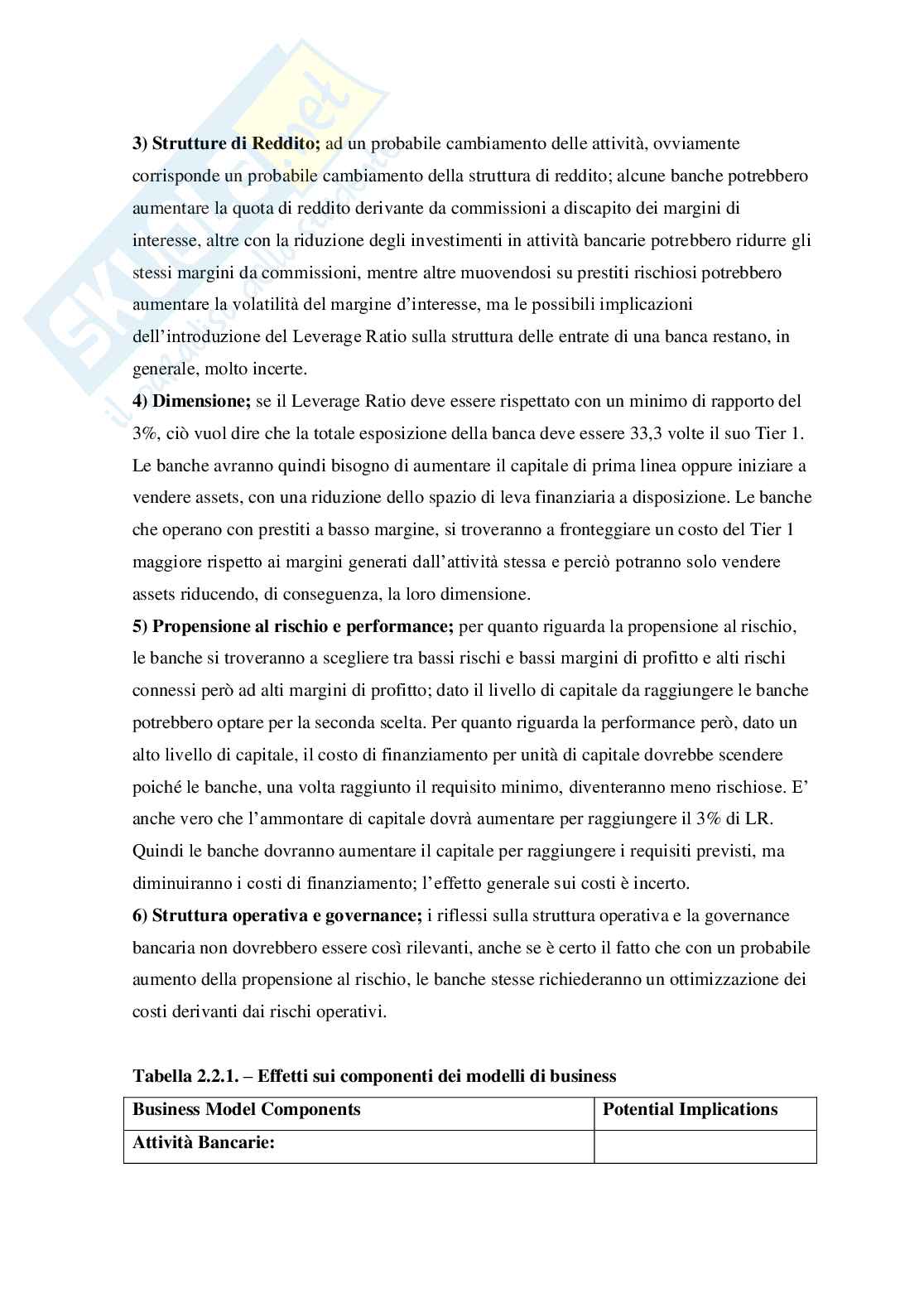 Effetti della regolamentazione sui modelli di business delle banche Pag. 21