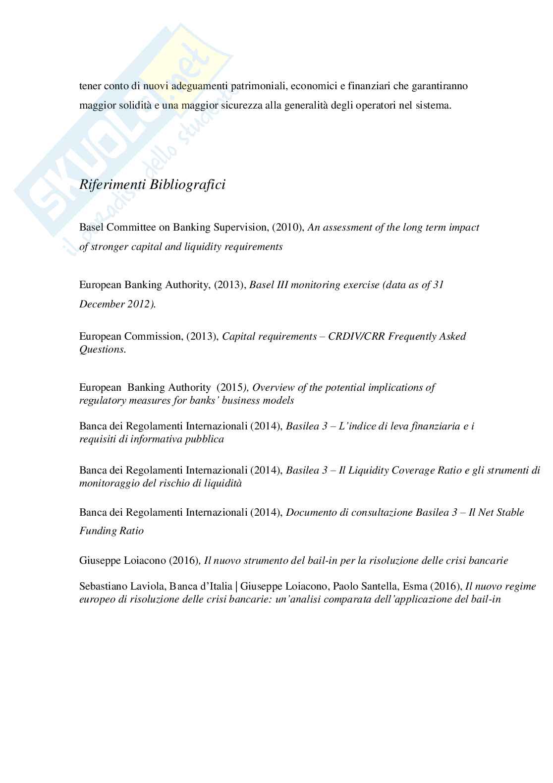 Effetti della regolamentazione sui modelli di business delle banche Pag. 36