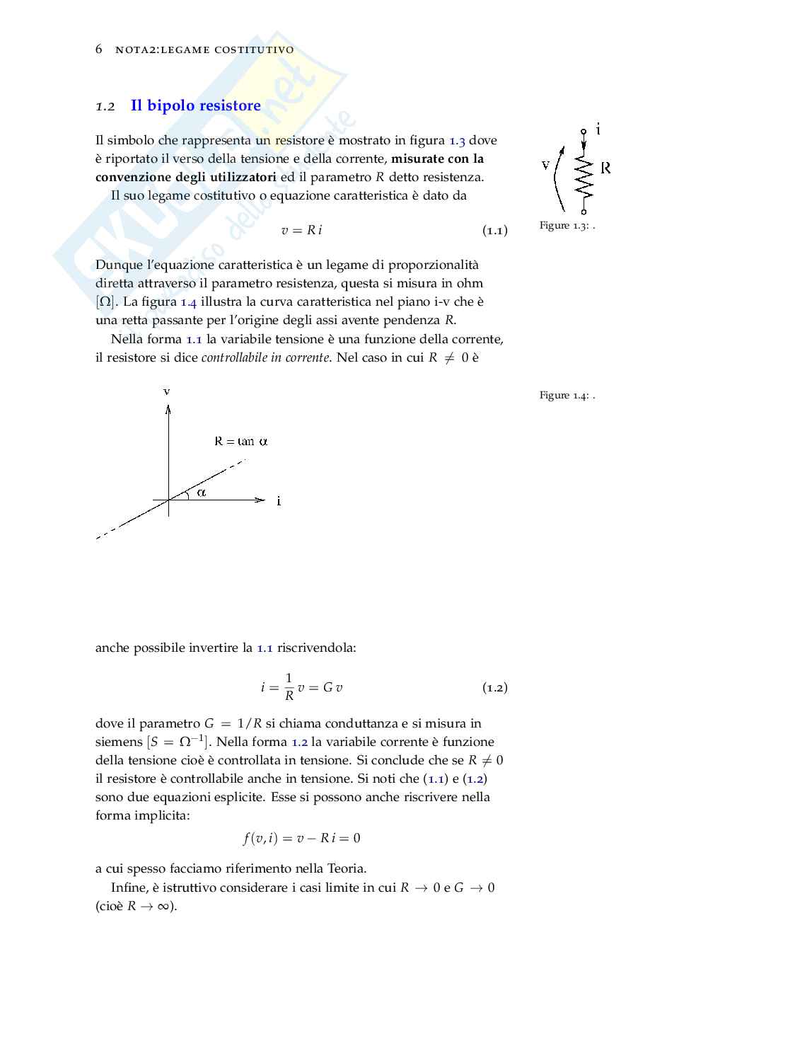 Analisi dei bipoli fondamentali e legami costitutivi: resistori e generatori - Elettrotecnica Pag. 6
