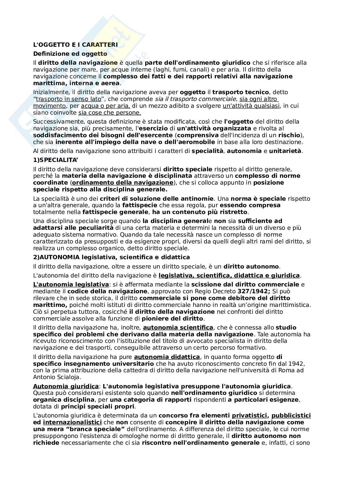 Diritto della navigazione  Pag. 1