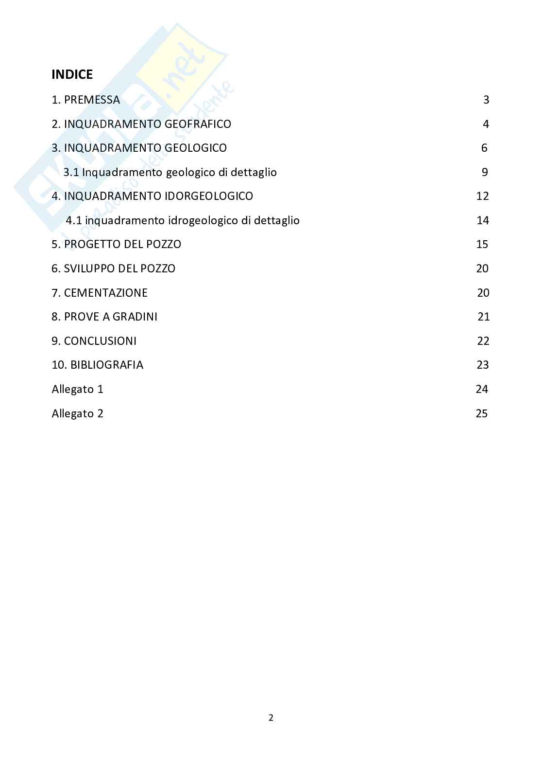 Relazione idrogeologica per la realizzazione di un pozzo ad  uso irriguo sito nel comune di Roma Pag. 2
