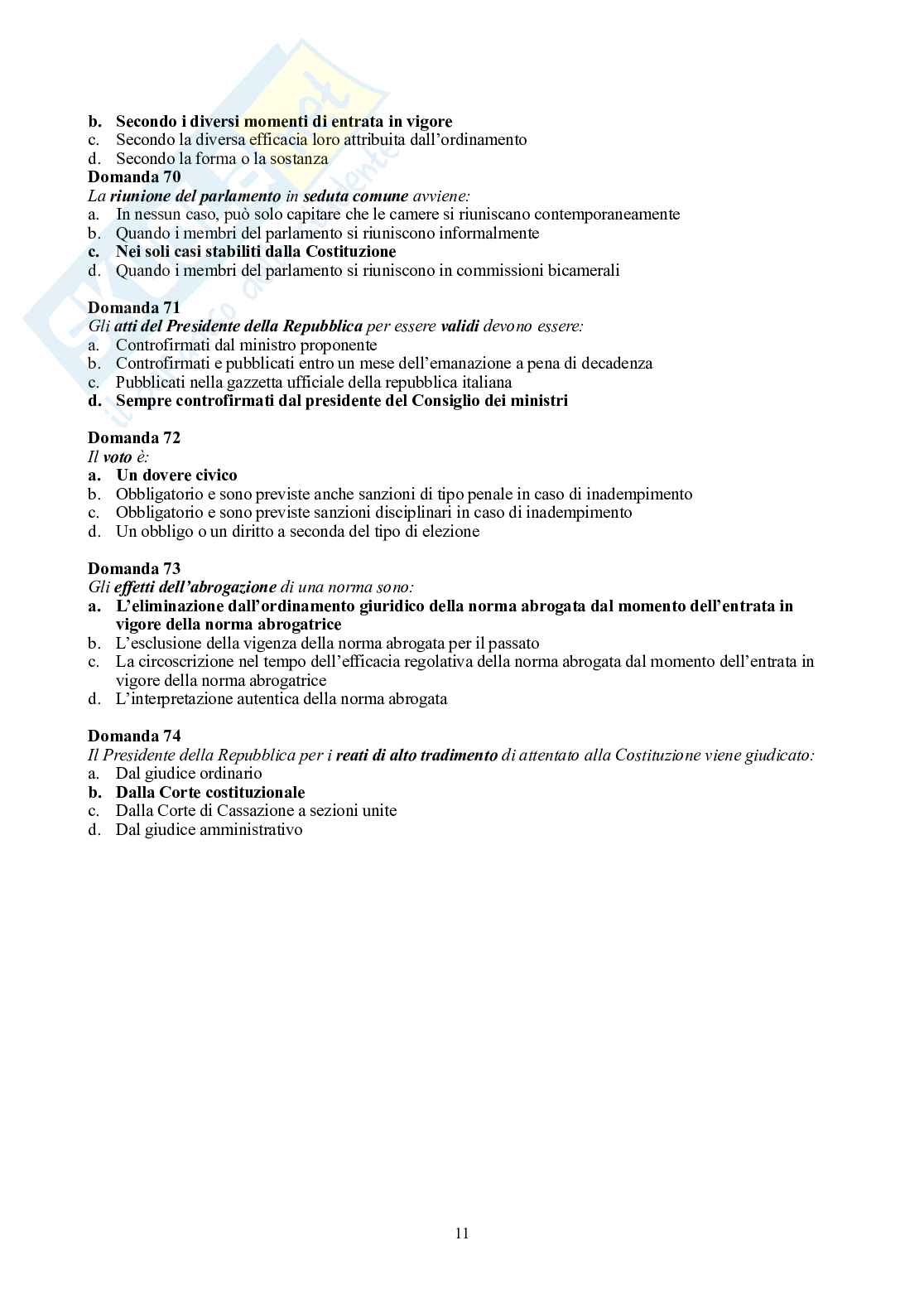 Diritto pubblico – Crocette del test di sbarramento con le 30 sempre ricorrenti Pag. 11