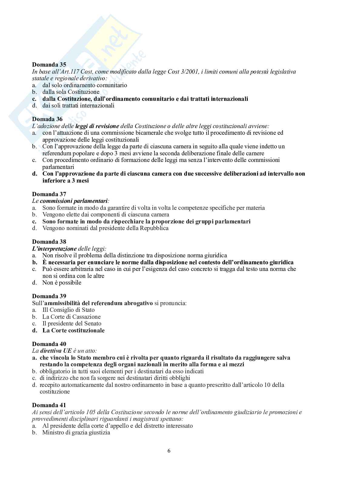 Diritto pubblico – Crocette del test di sbarramento con le 30 sempre ricorrenti Pag. 6