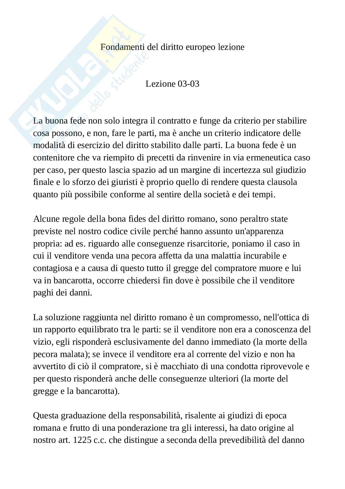 Fondamenti del diritto europeo - Appunti lezione 03-03 Pag. 1