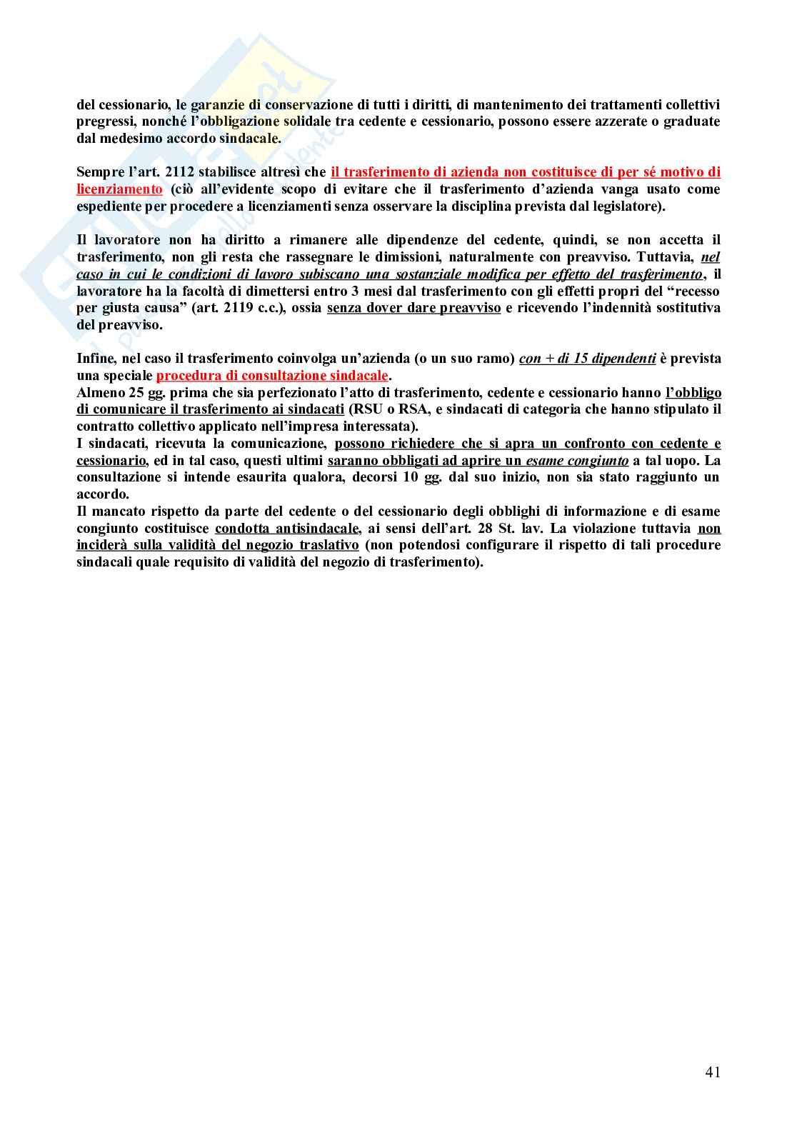 Il rapporto di lavoro subordinato Pag. 41