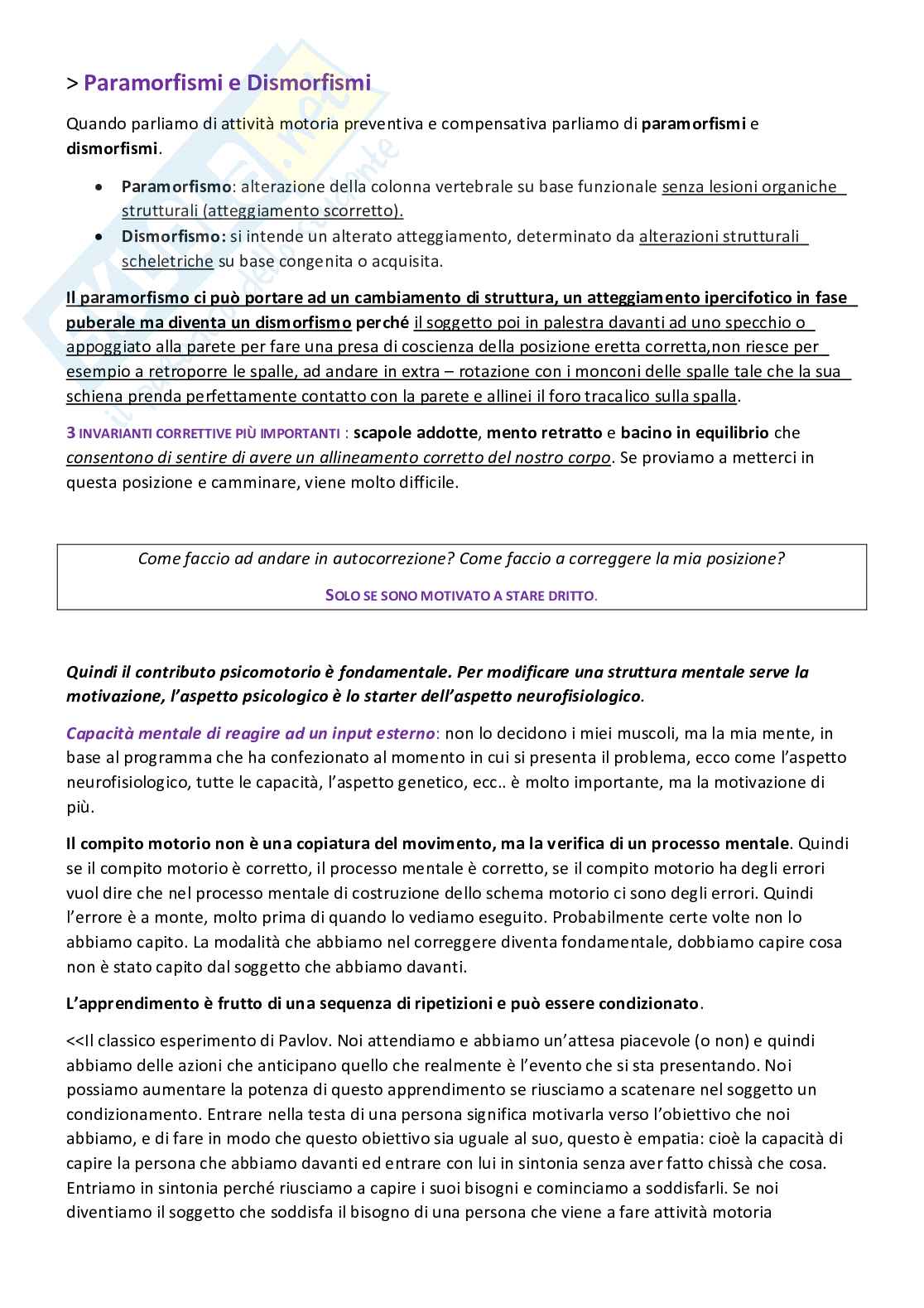 Attività motorie preventive e compensative - Appunti di lezioni teoriche e pratiche Pag. 6