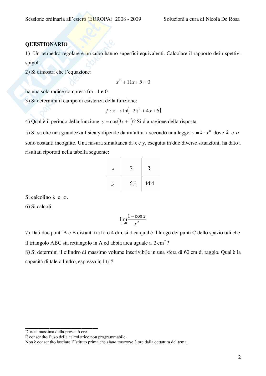 2009 - liceo scientifico - scuole italiane all'estero: Europa Pag. 2