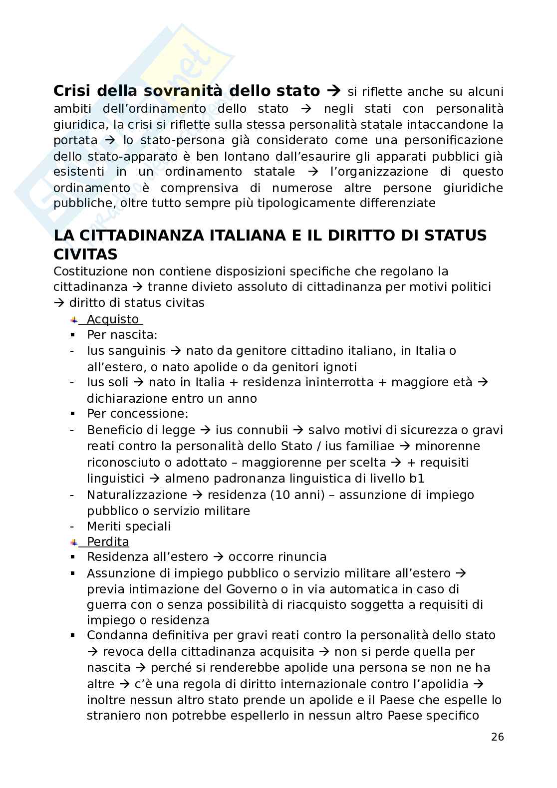 Riassunto esame Diritto pubblico, Prof. Pizzetti Federico Gustavo, libro consigliato L'ordinamento della Repubblica , Bilancia, De Marco Pag. 26