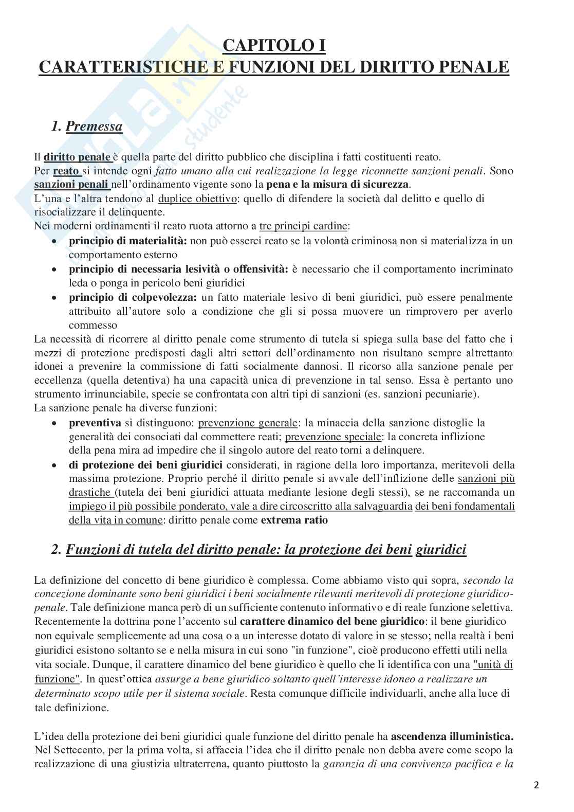 Riassunto esame Diritto penale, Prof. Manes Vittorio, libro consigliato Manuale di diritto penale, Manes Pag. 2