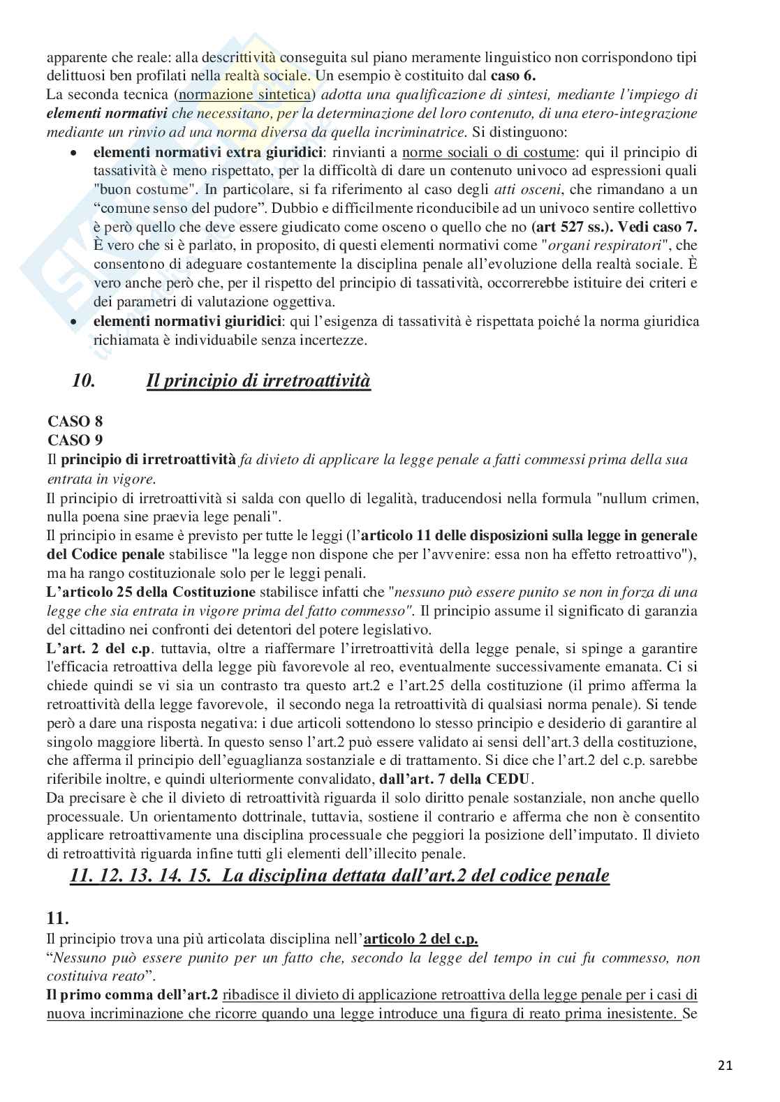 Riassunto esame Diritto penale, Prof. Manes Vittorio, libro consigliato Manuale di diritto penale, Manes Pag. 21