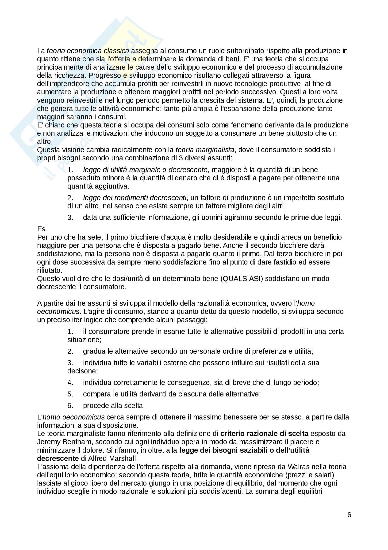 Riassunto esame Sociologia dei consumi, prof. Piccoli, libro consigliato I bisogni, i desideri, i sogni: Una analisi, Piccoli Pag. 6