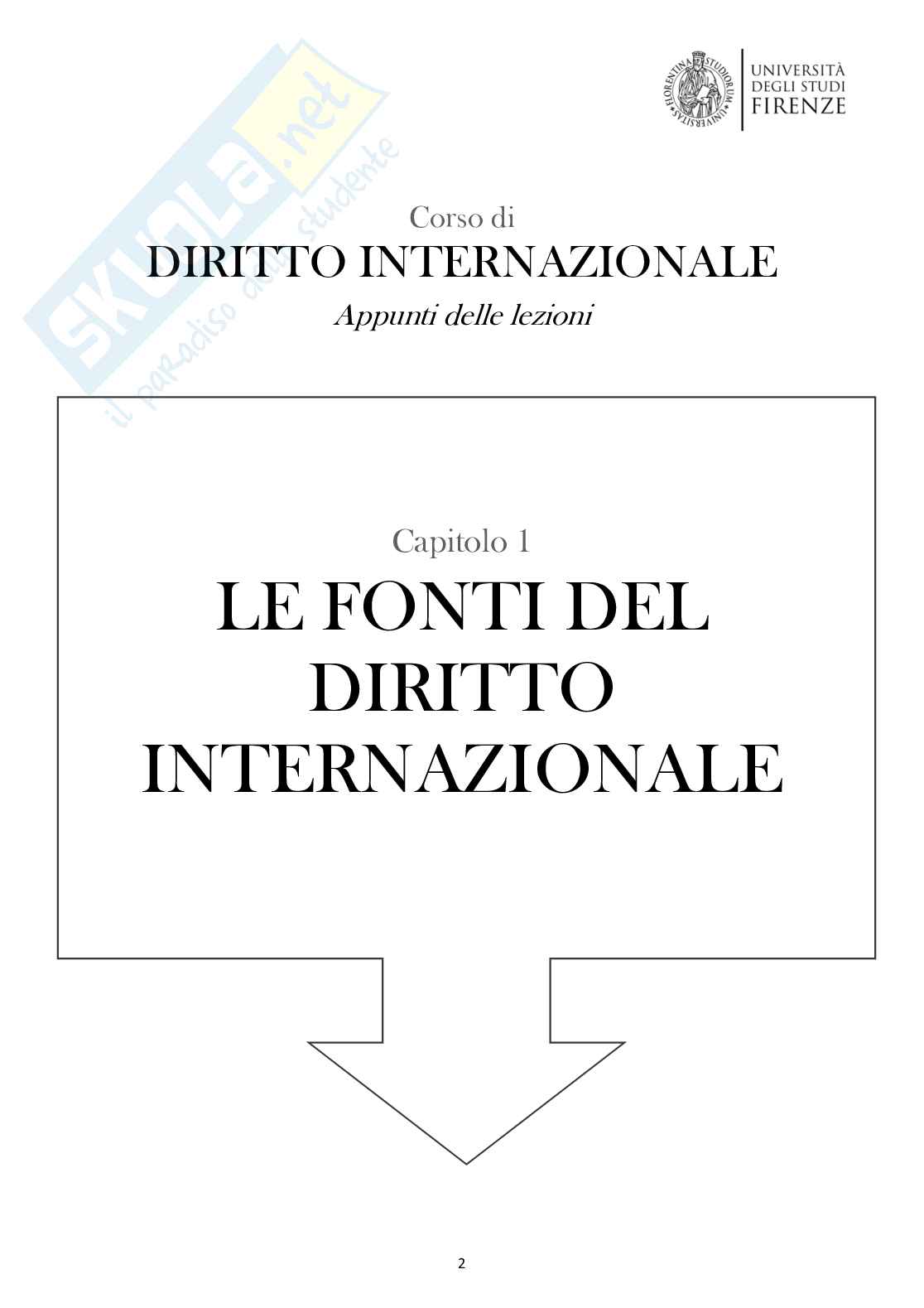 Appunti delle lezioni di Diritto internazionale - Fonti del diritto internazionale  Pag. 1