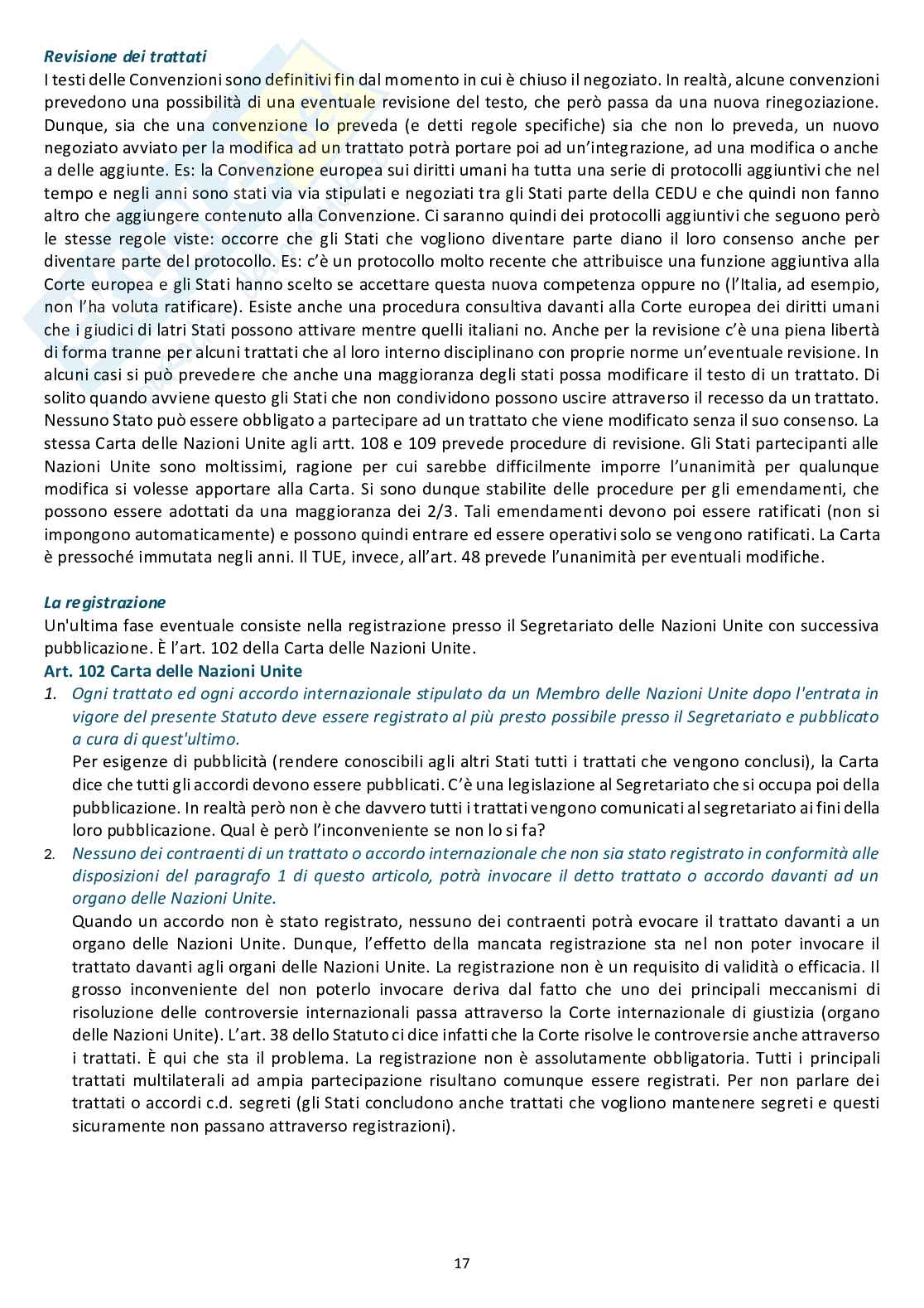 Appunti delle lezioni di Diritto internazionale - Fonti del diritto internazionale  Pag. 16