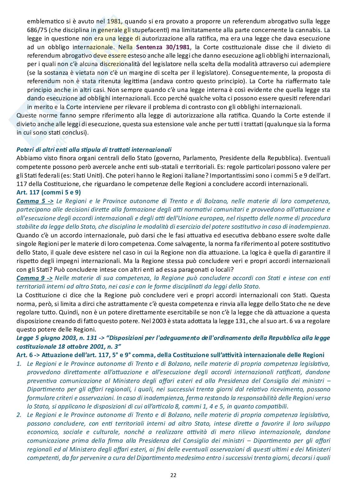 Appunti delle lezioni di Diritto internazionale - Fonti del diritto internazionale  Pag. 21