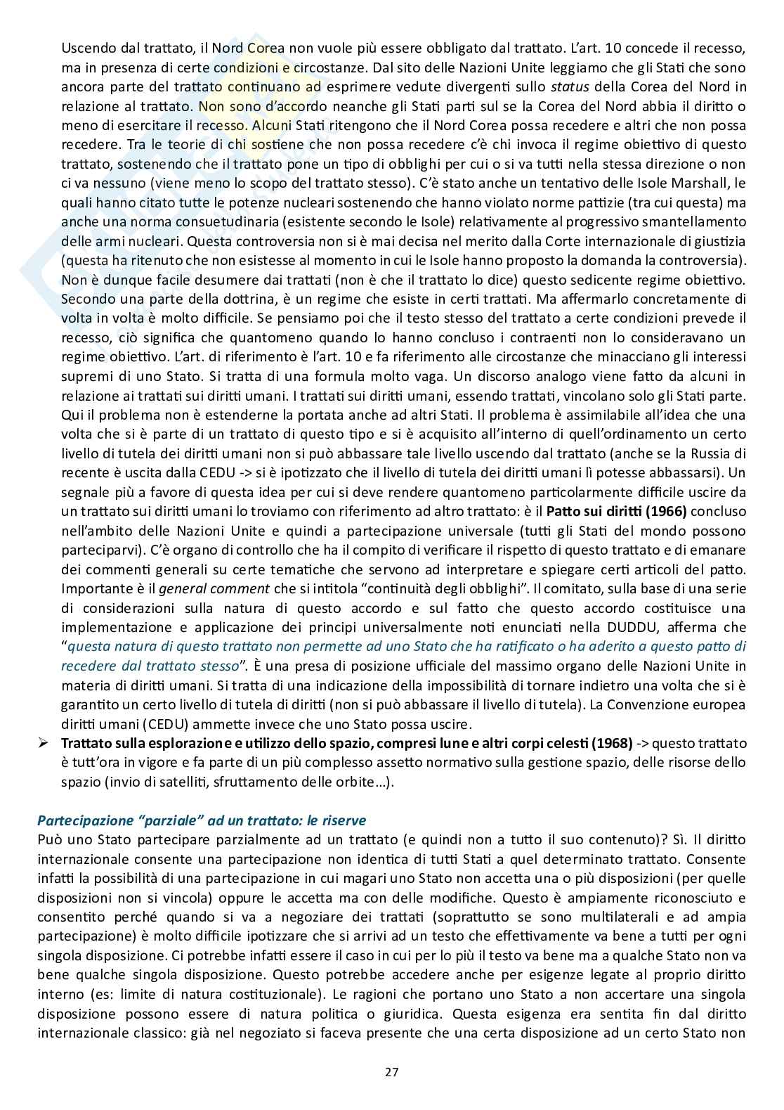 Appunti delle lezioni di Diritto internazionale - Fonti del diritto internazionale  Pag. 26