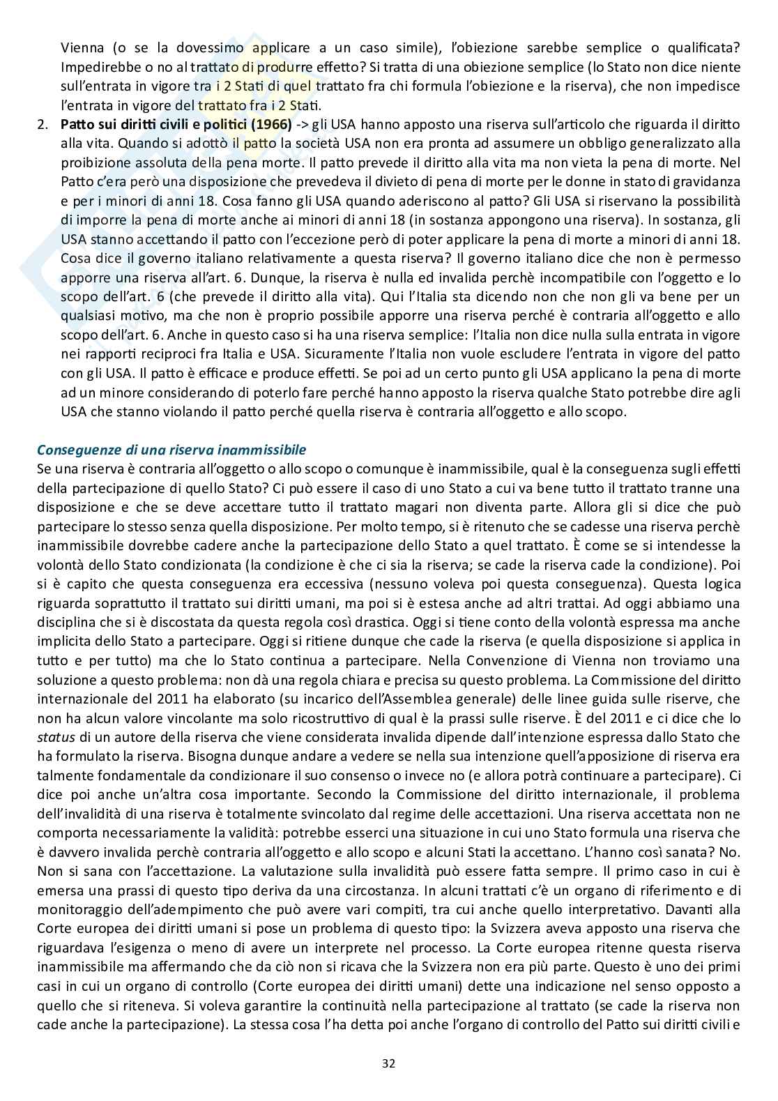 Appunti delle lezioni di Diritto internazionale - Fonti del diritto internazionale  Pag. 31