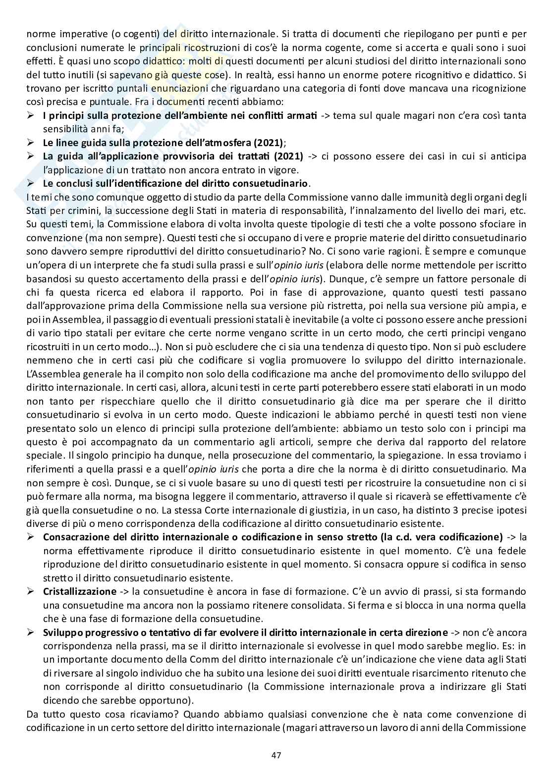 Appunti delle lezioni di Diritto internazionale - Fonti del diritto internazionale  Pag. 46