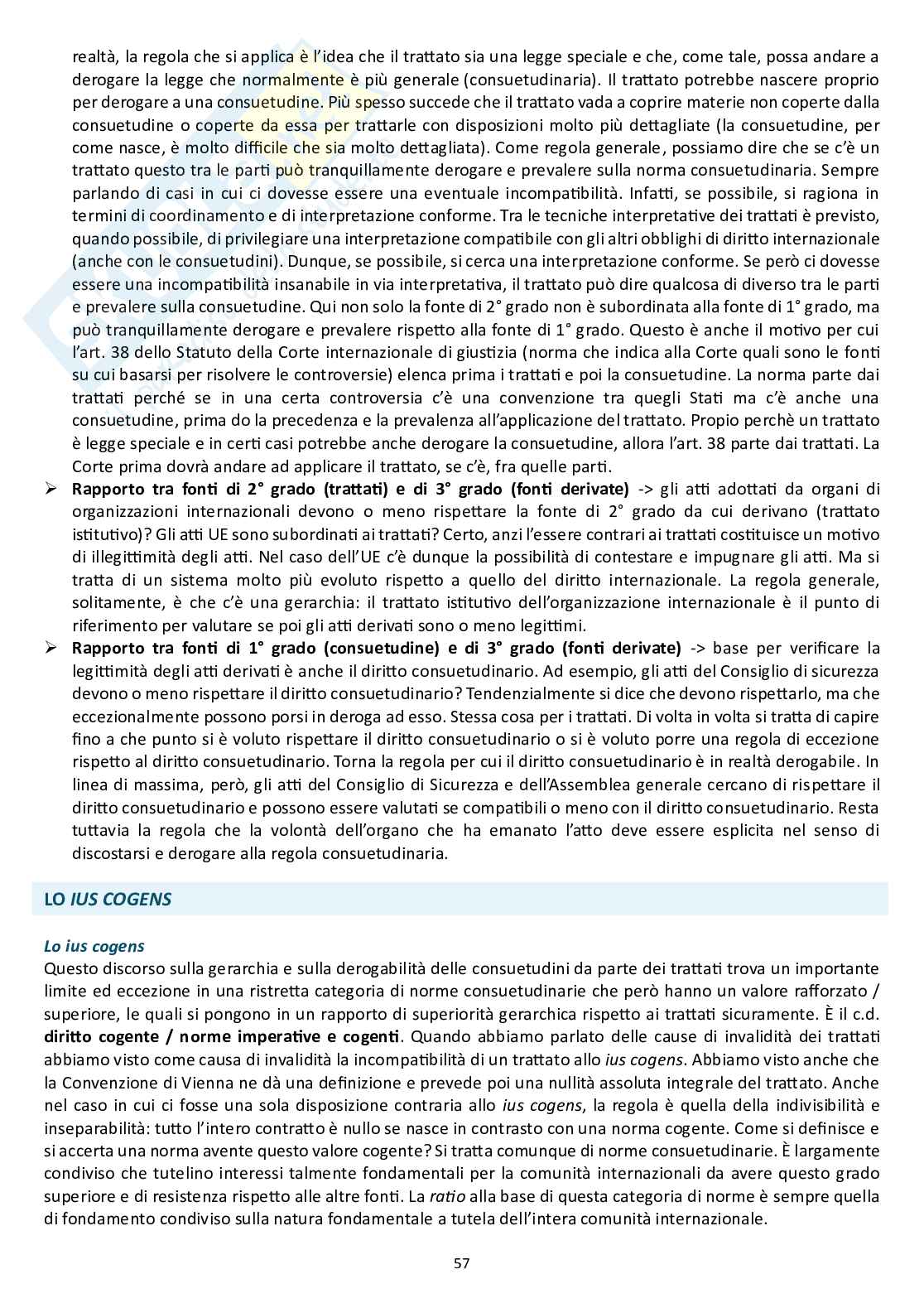 Appunti delle lezioni di Diritto internazionale - Fonti del diritto internazionale  Pag. 56