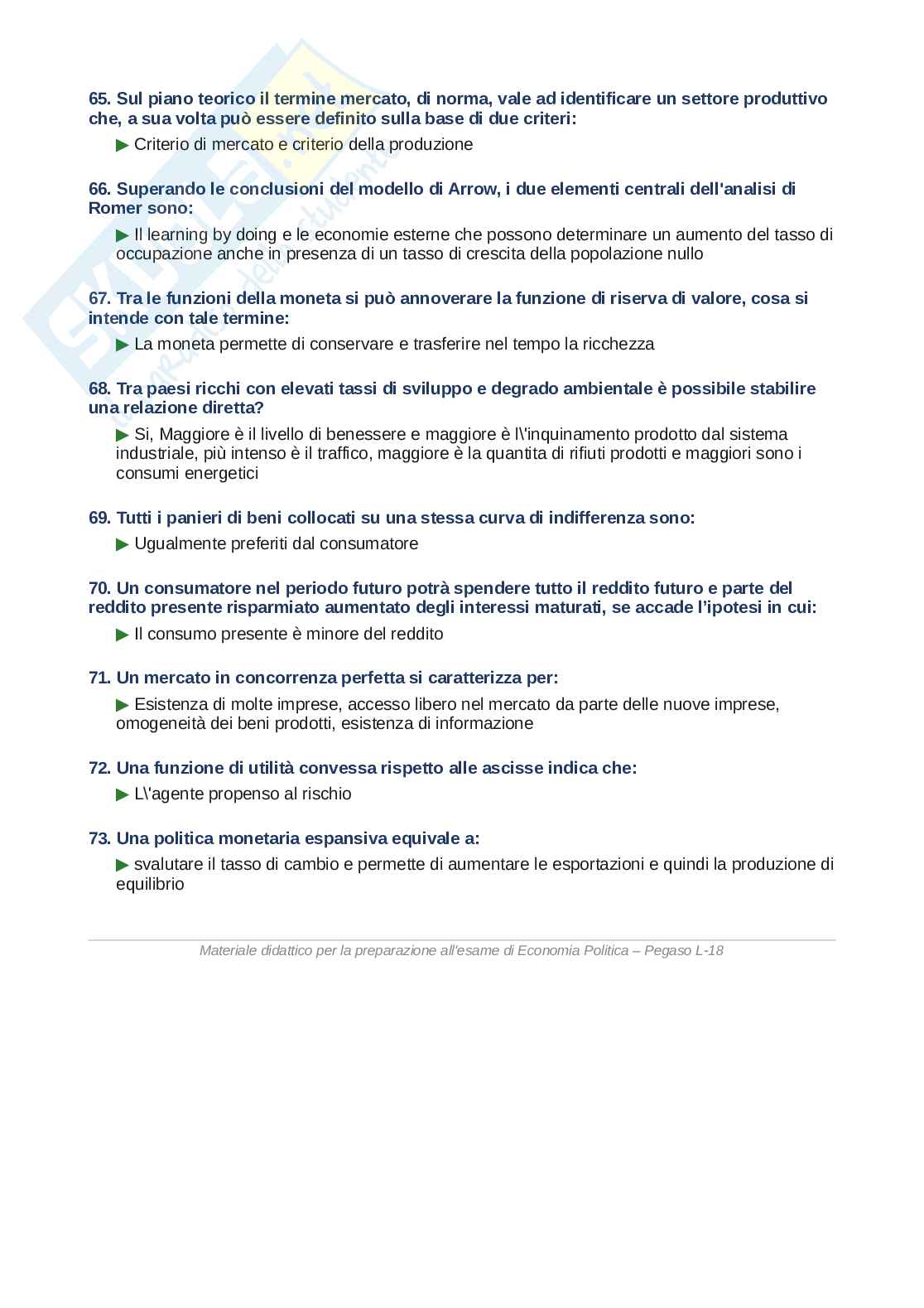 Domande e Risposte Economia politica, ordine alfabetico 2025 Pag. 6
