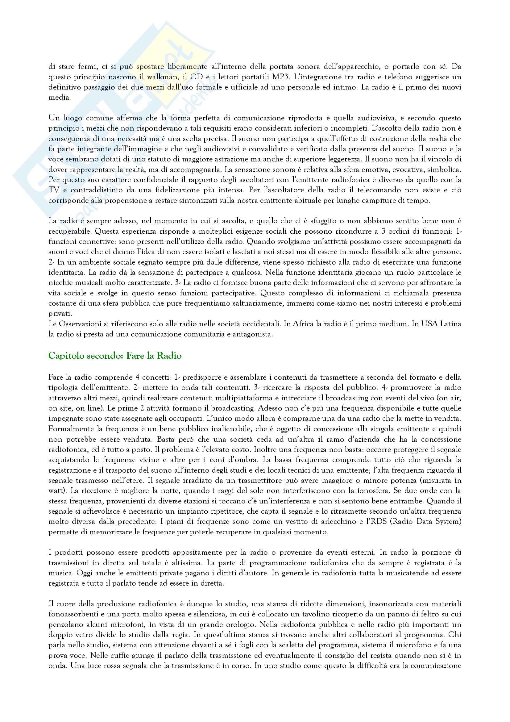 Riassunto esame Culture e formati della televisione e della radio, prof. Menduni, libro consigliato I linguaggi della televisione e della radio, Menduni Pag. 6