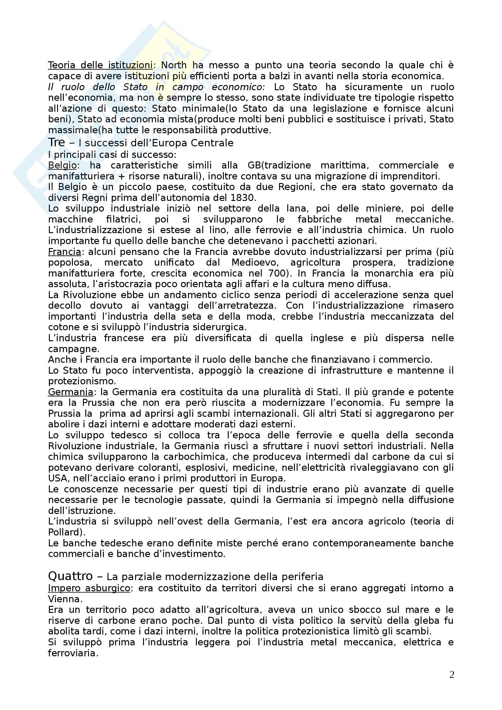 Riassunto esame Storia Economica, prof. Bonazzoli, libro consigliato Dalla Rivoluzione Industriale all'Integrazione Europea, Zamagni Pag. 2