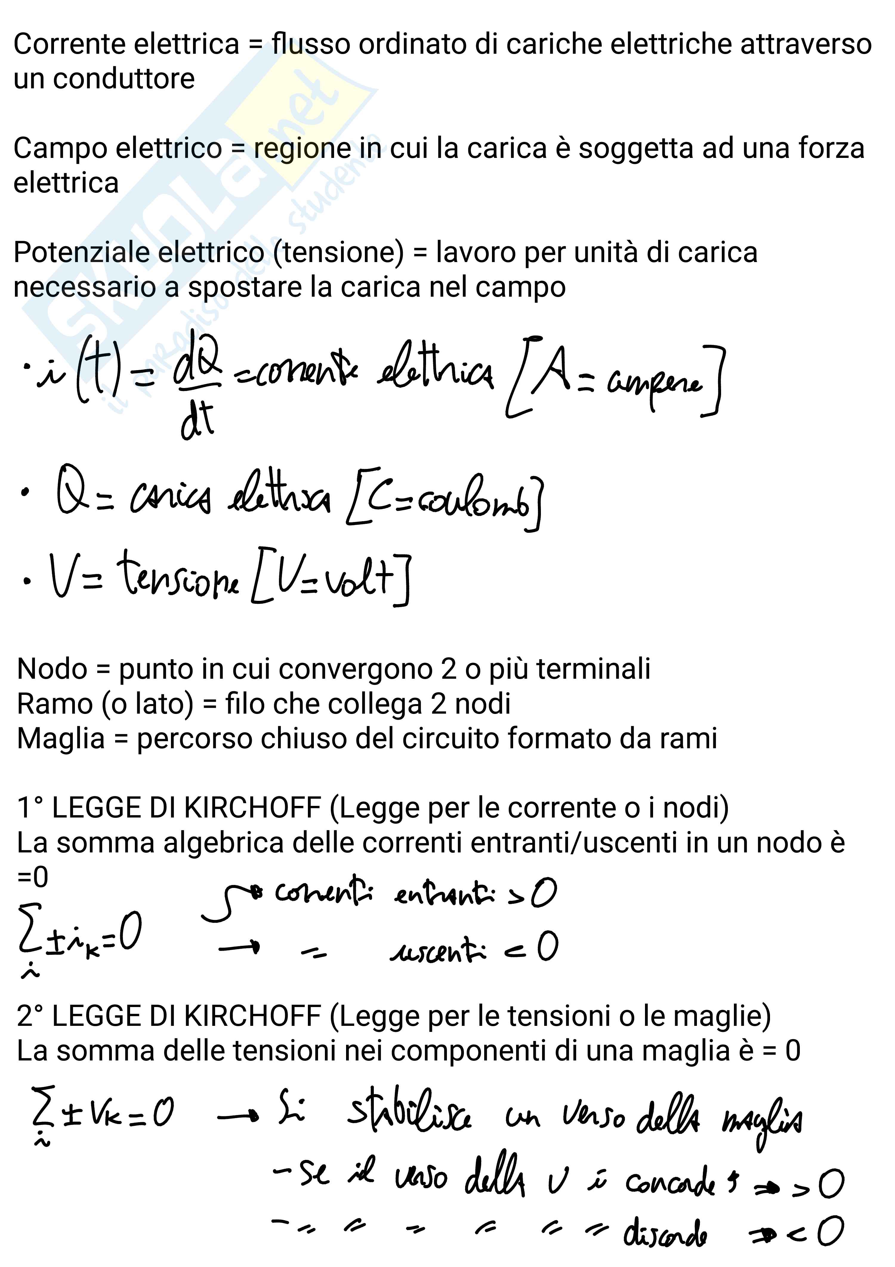 Formulario e schemi per l'Elettrotecnica per l'ingegneria civile Pag. 1