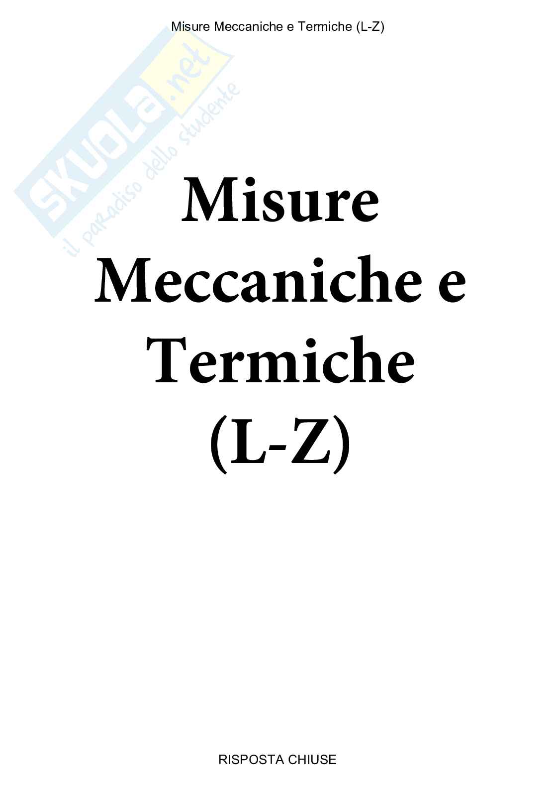 Misure meccaniche e termiche, LZ - Paniere compilato Pag. 1