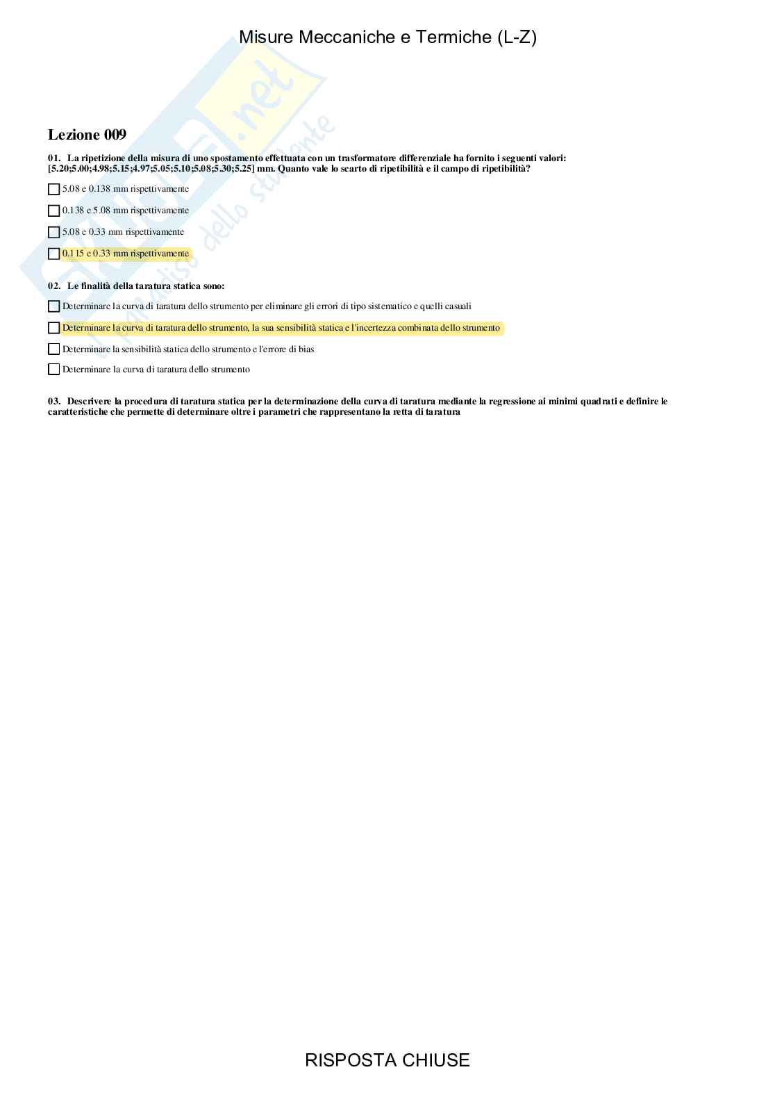 Misure meccaniche e termiche, LZ - Paniere compilato Pag. 16