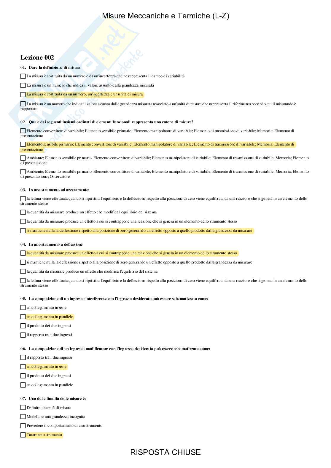 Misure meccaniche e termiche, LZ - Paniere compilato Pag. 2