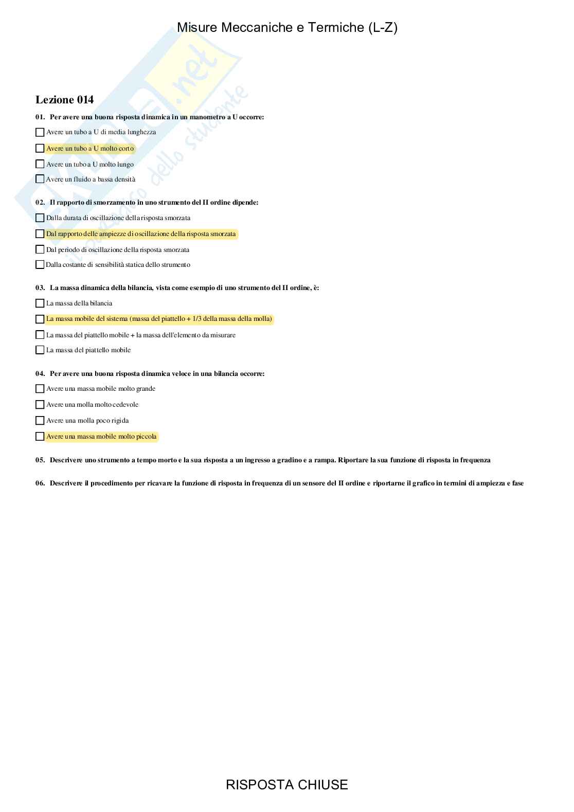 Misure meccaniche e termiche, LZ - Paniere compilato Pag. 21